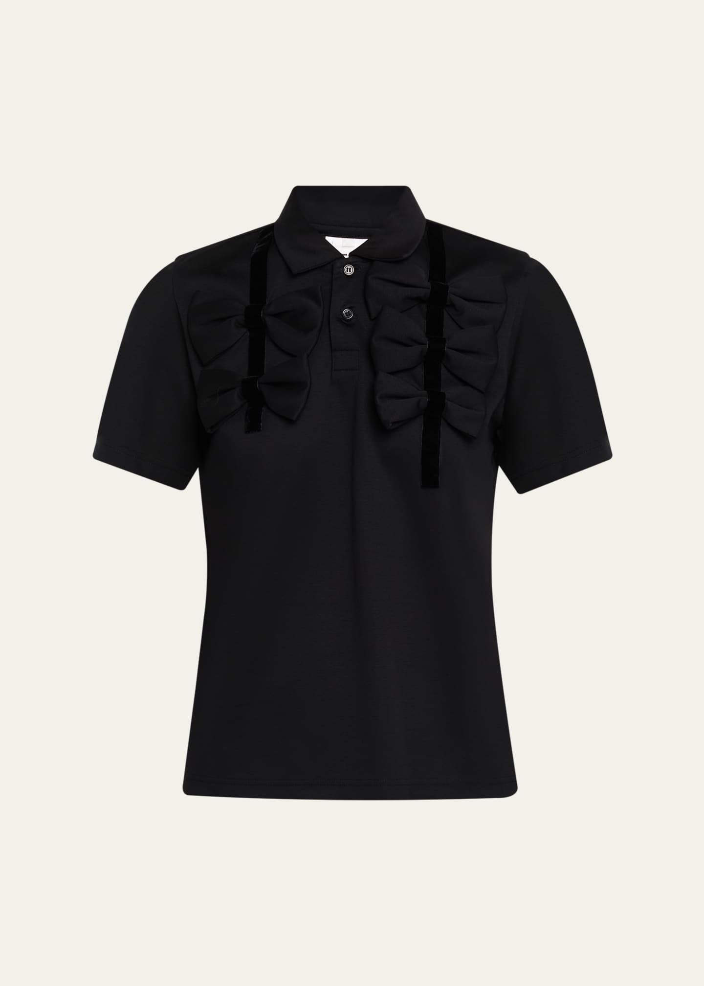 Noir Kei Ninomiya Cotton Bow Tie Polo Shirt - Bergdorf Goodman