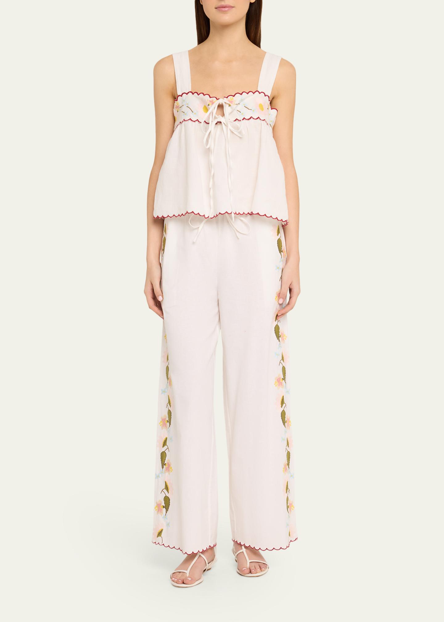 Ciao Lucia Ermmano Embroidered Drawstring Pants - Bergdorf Goodman