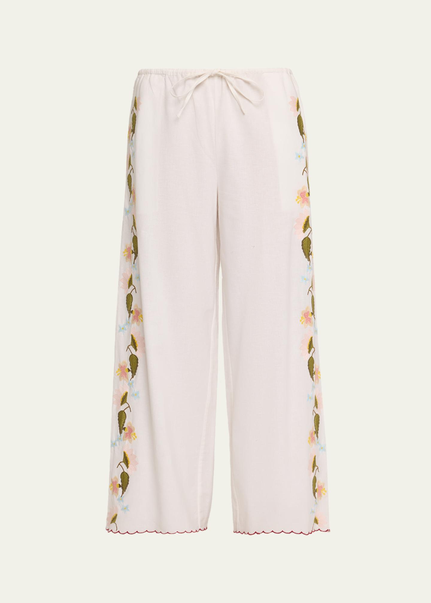 Ciao Lucia Ermmano Embroidered Drawstring Pants - Bergdorf Goodman
