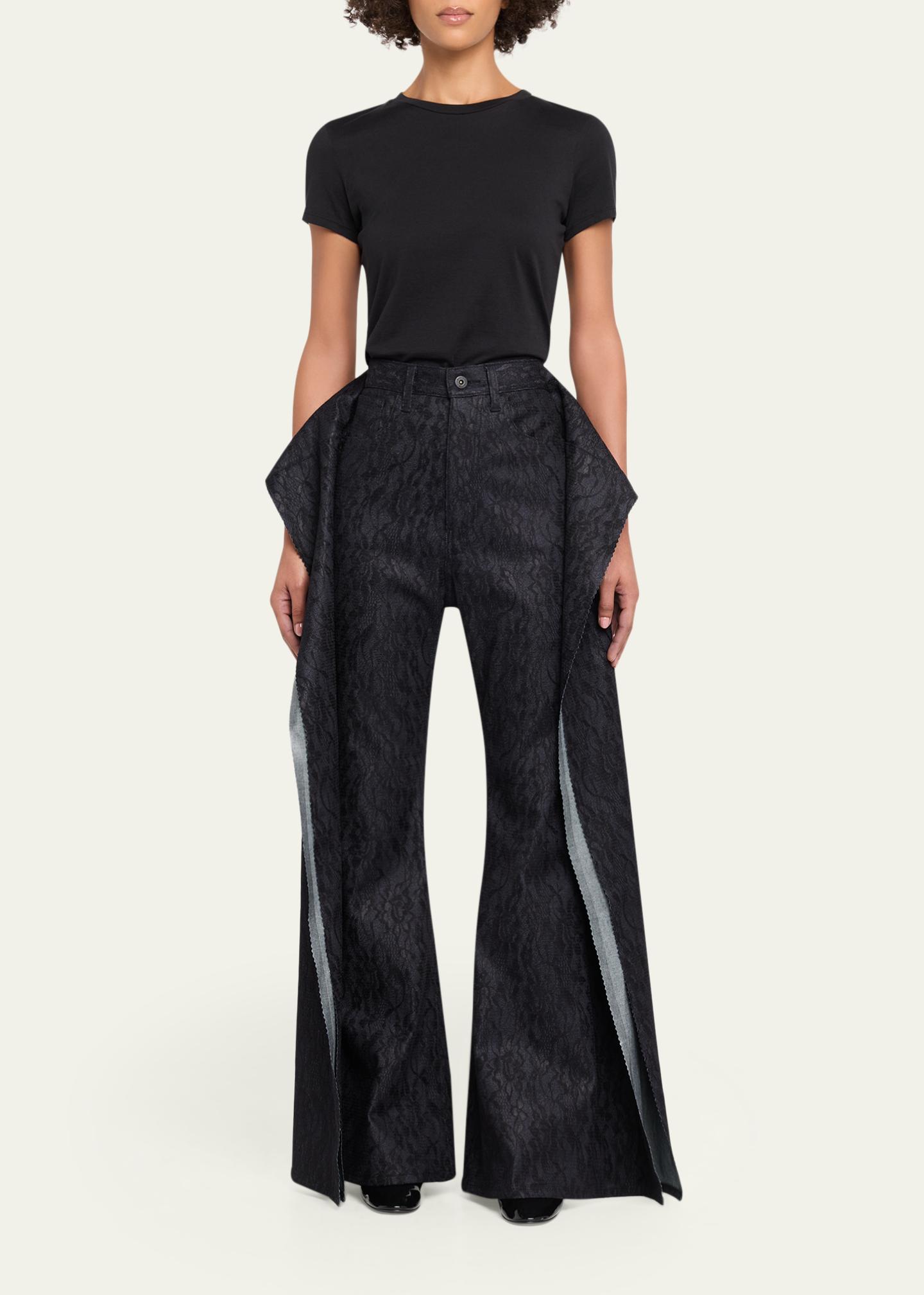 Junya Watanabe Floral Jacquard Wide-Leg Pants - Bergdorf Goodman