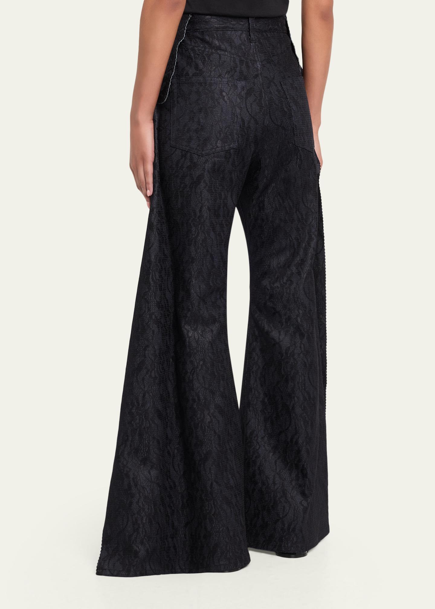 Junya Watanabe Floral Jacquard Wide-Leg Pants - Bergdorf Goodman