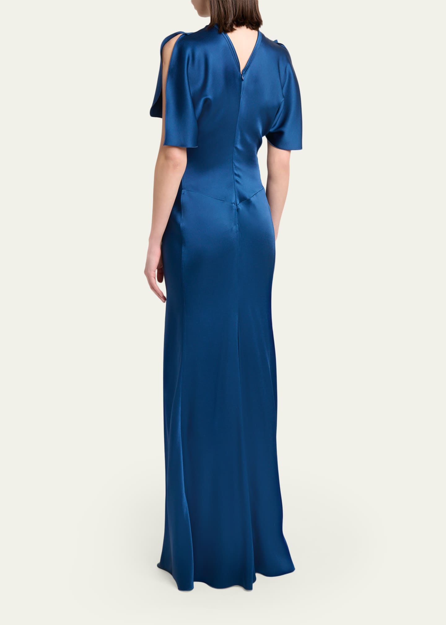 victoria beckham gathered waist floor length dress Victoria Beckham Isabella Long Dress - Female - Size 6