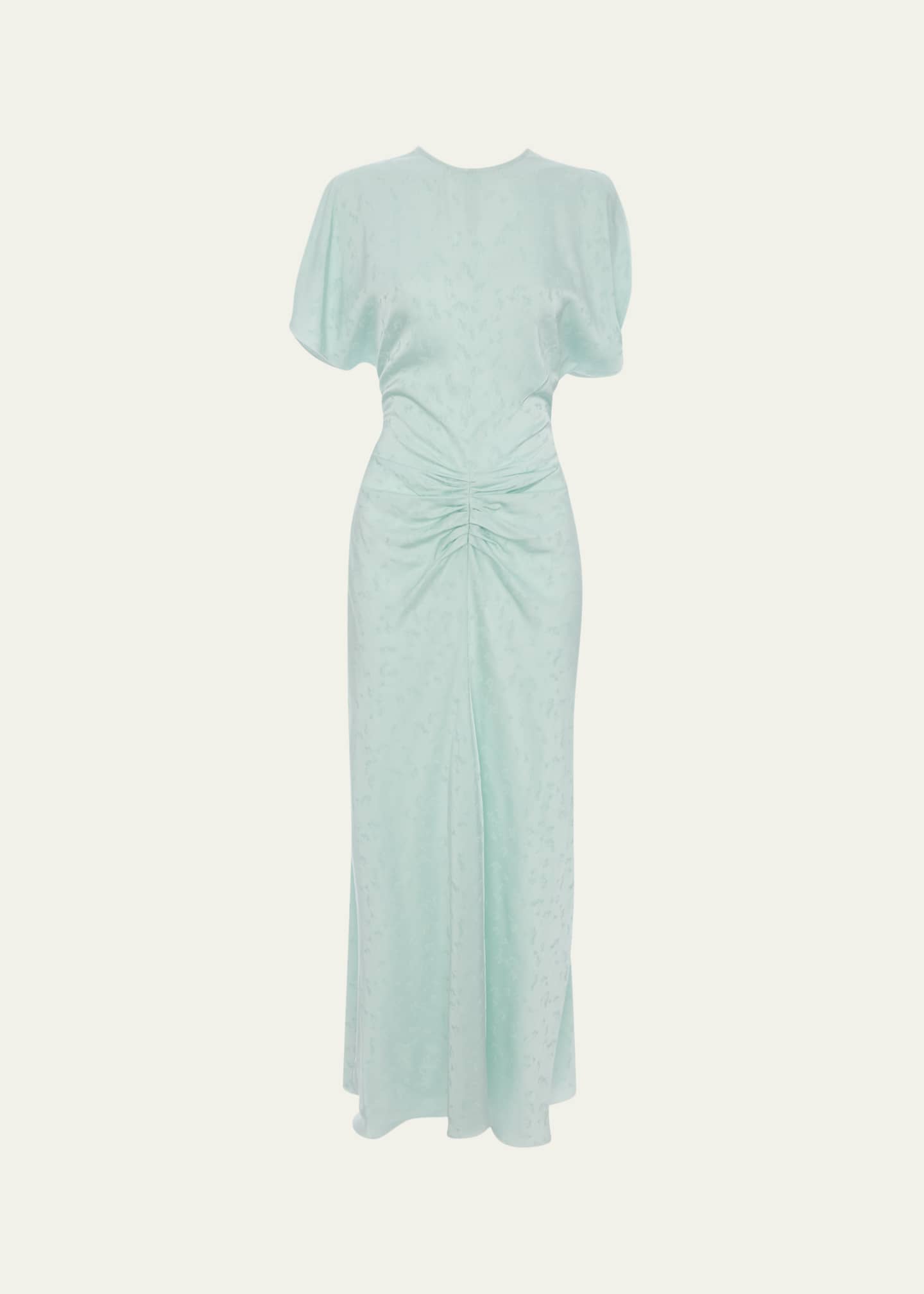 chinese dress ladies Light Blue Jersey Gathered Waist Maxi Dress – shopaleena main image 1