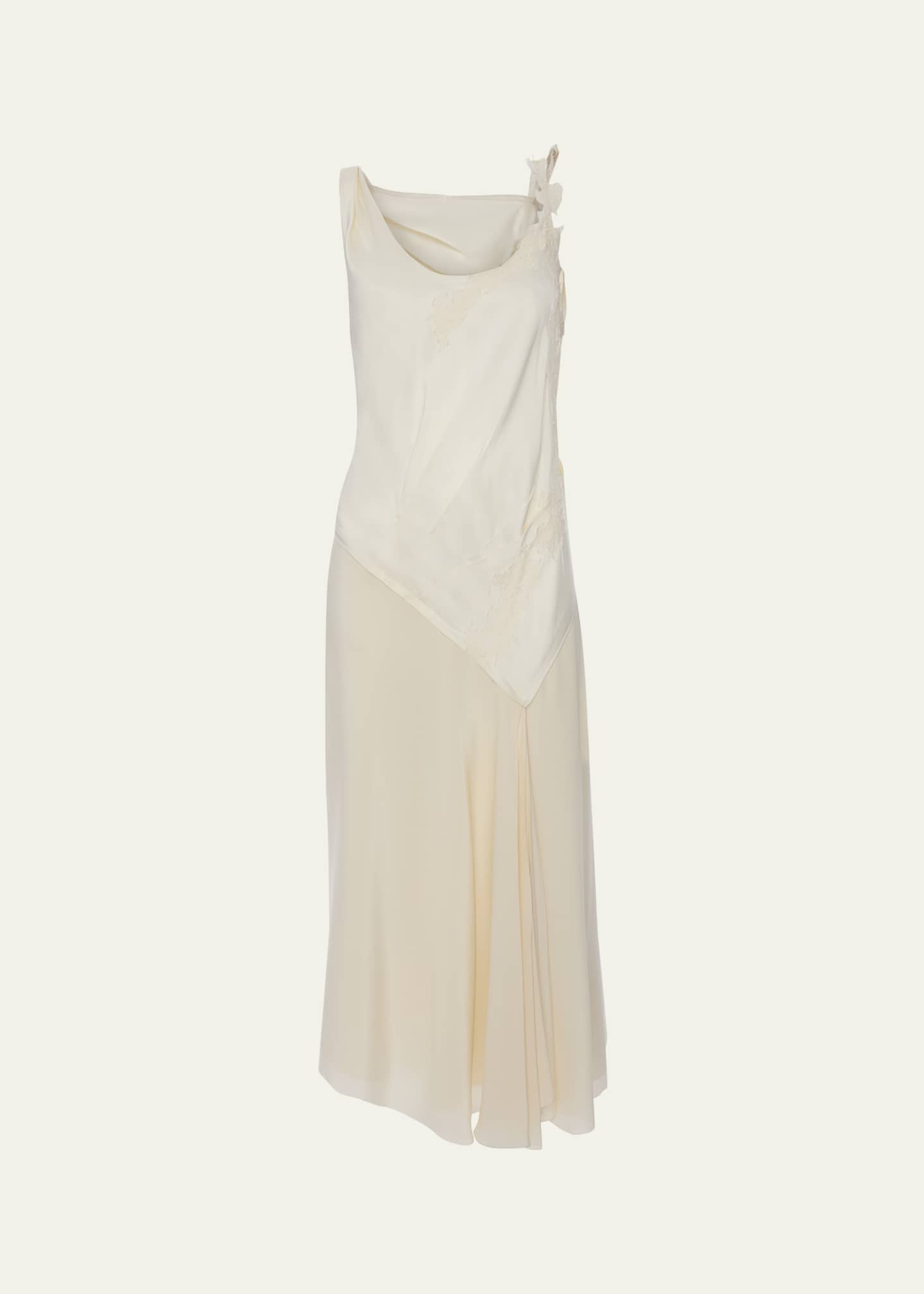 Victoria Beckham Asymmetric Lace-Trim Sleeveless Midi Dress - Bergdorf  Goodman