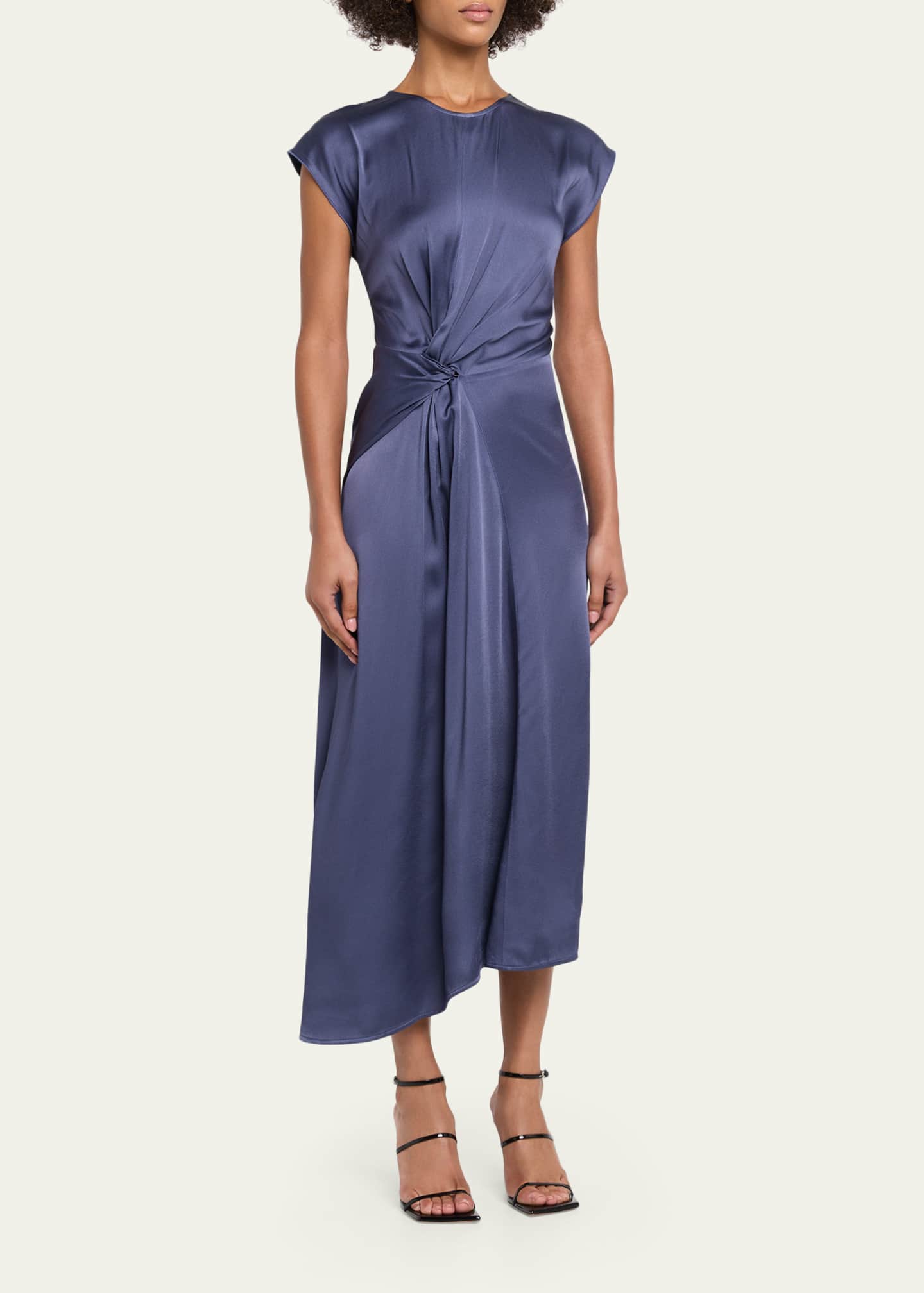 victoria beckham batwing midi dress Victoria Beckham batwing-sleeve Flared Midi Dress | Blue