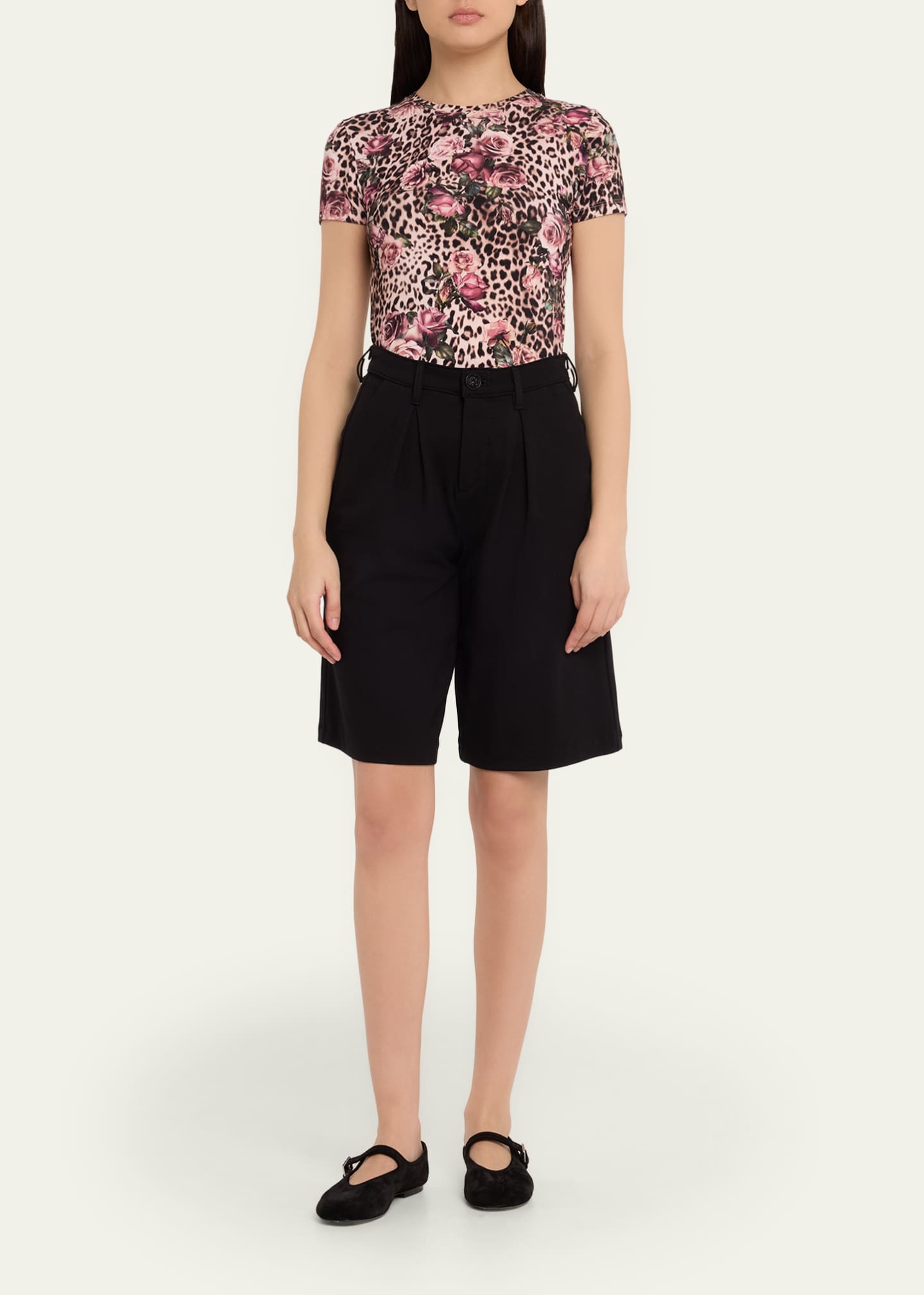 L'Agence Akasha Pleated High-Rise Bermuda Shorts - Bergdorf Goodman