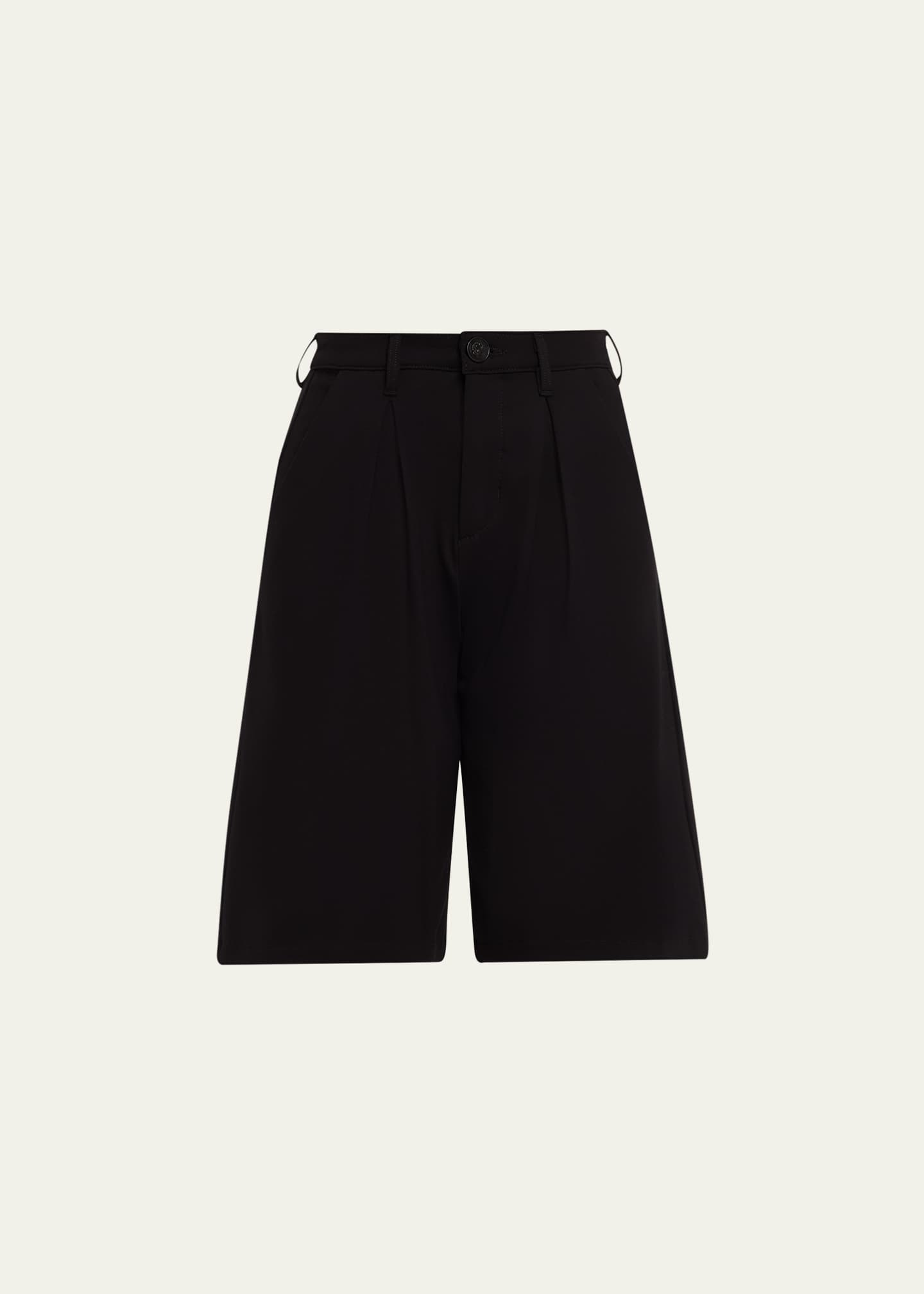 L'Agence Akasha Pleated High-Rise Bermuda Shorts - Bergdorf Goodman