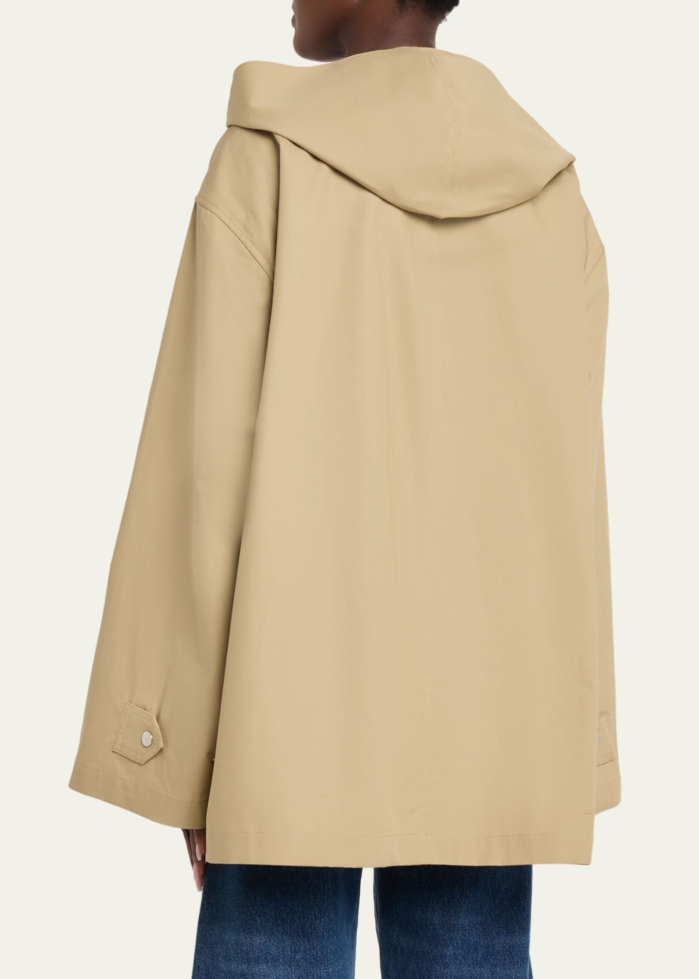 Toteme Scarf Hooded Technical Cotton Trapeze Jacket - Bergdorf Goodman