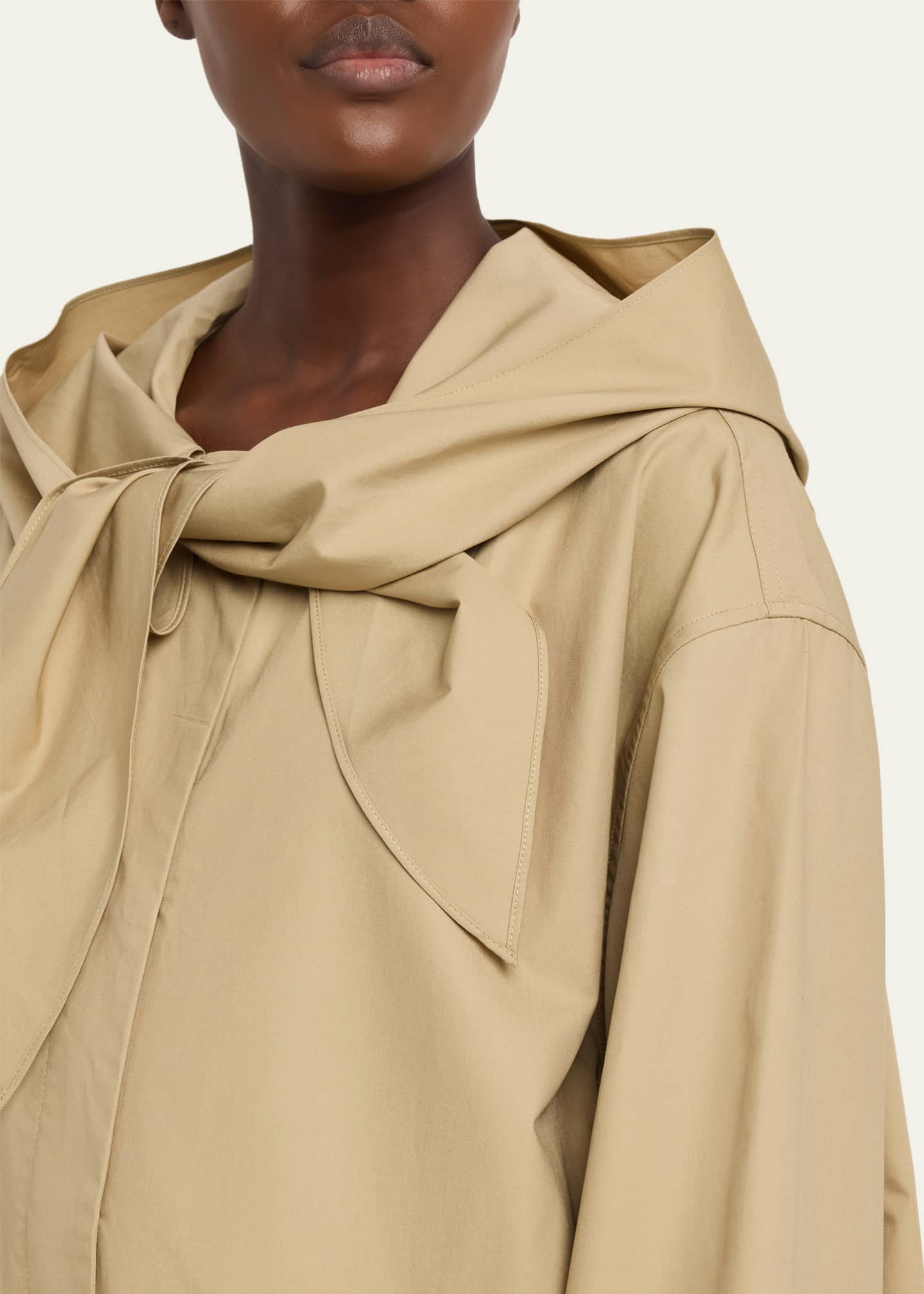 Toteme Scarf Hooded Technical Cotton Trapeze Jacket - Bergdorf Goodman