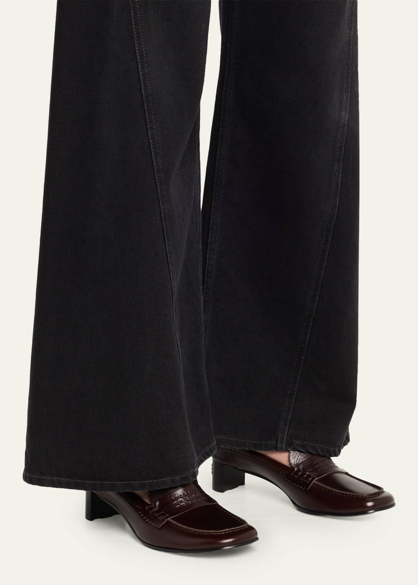 MM6 Maison Margiela Swing Toe Leather Mule Loafers - Bergdorf Goodman