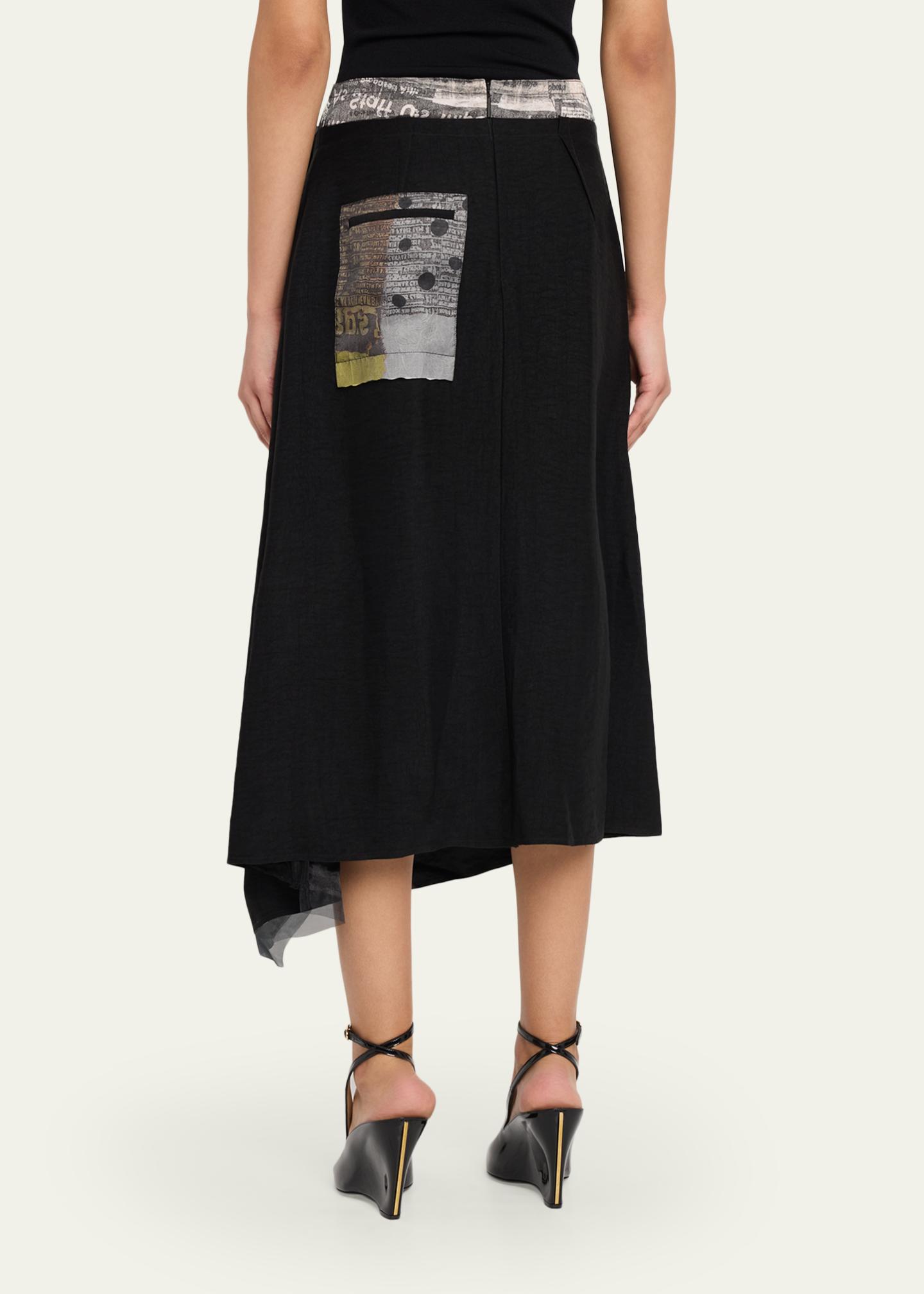 Jason Wu Collection Collage Print Deconstructed Midi Wrap Skirt