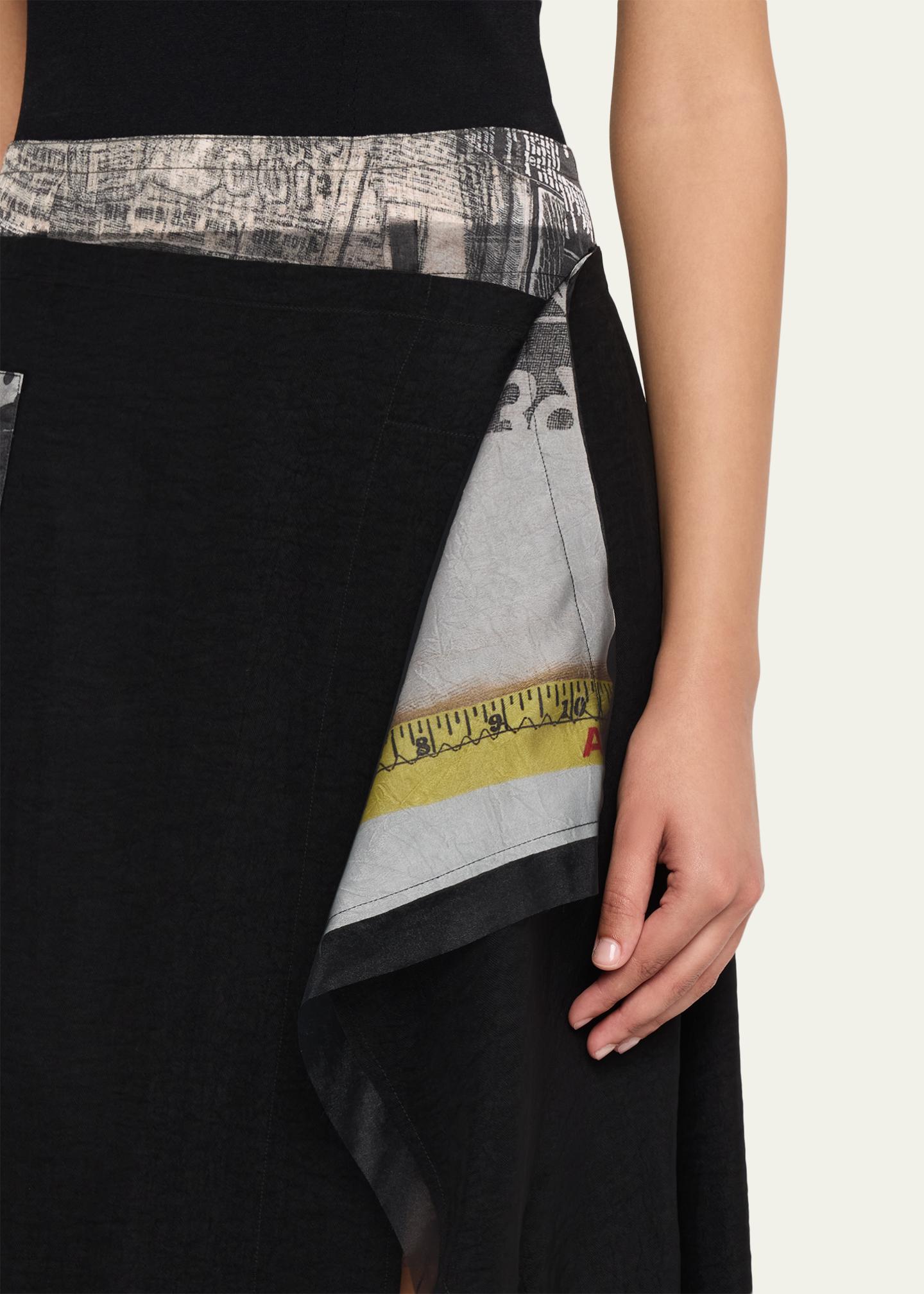 Jason Wu Collection Collage Print Deconstructed Midi Wrap Skirt