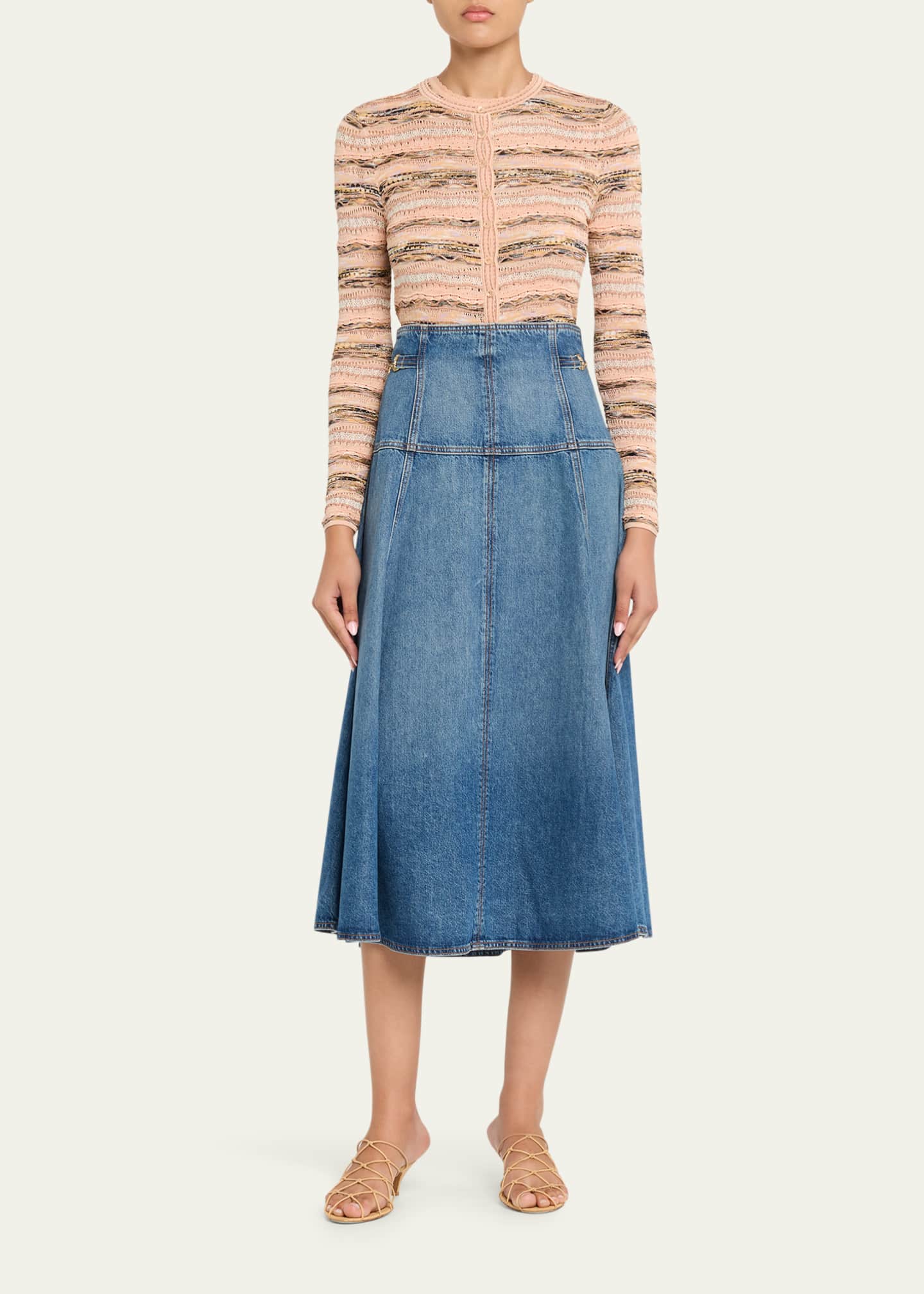 Ulla Johnson Brigette Denim Midi Skirt - Bergdorf Goodman