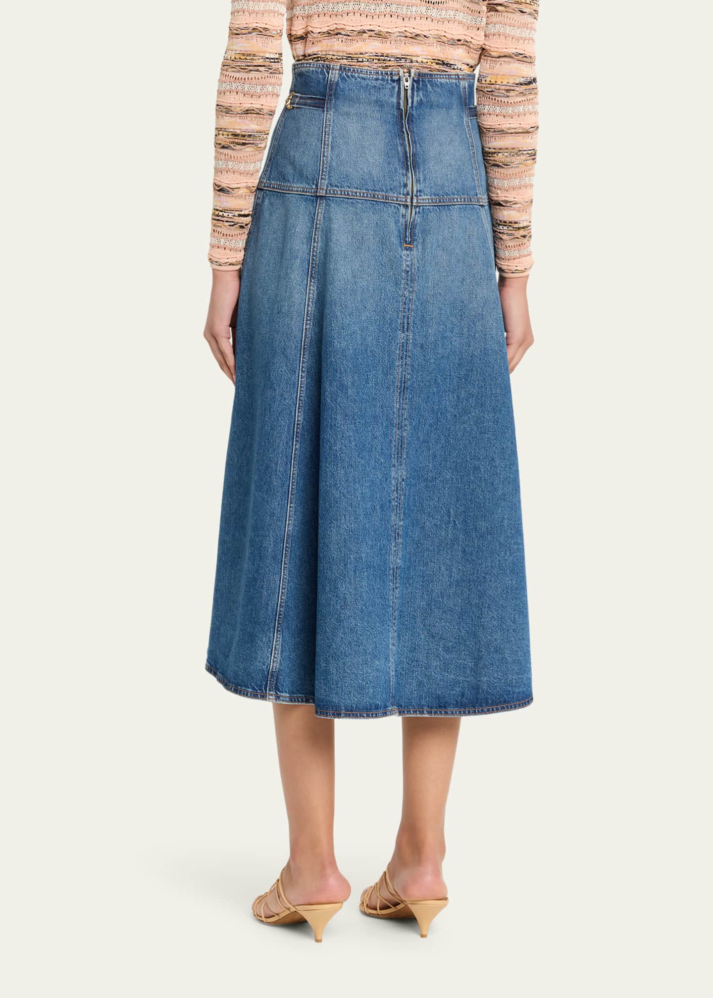 Ulla Johnson Brigette Denim Midi Skirt - Bergdorf Goodman