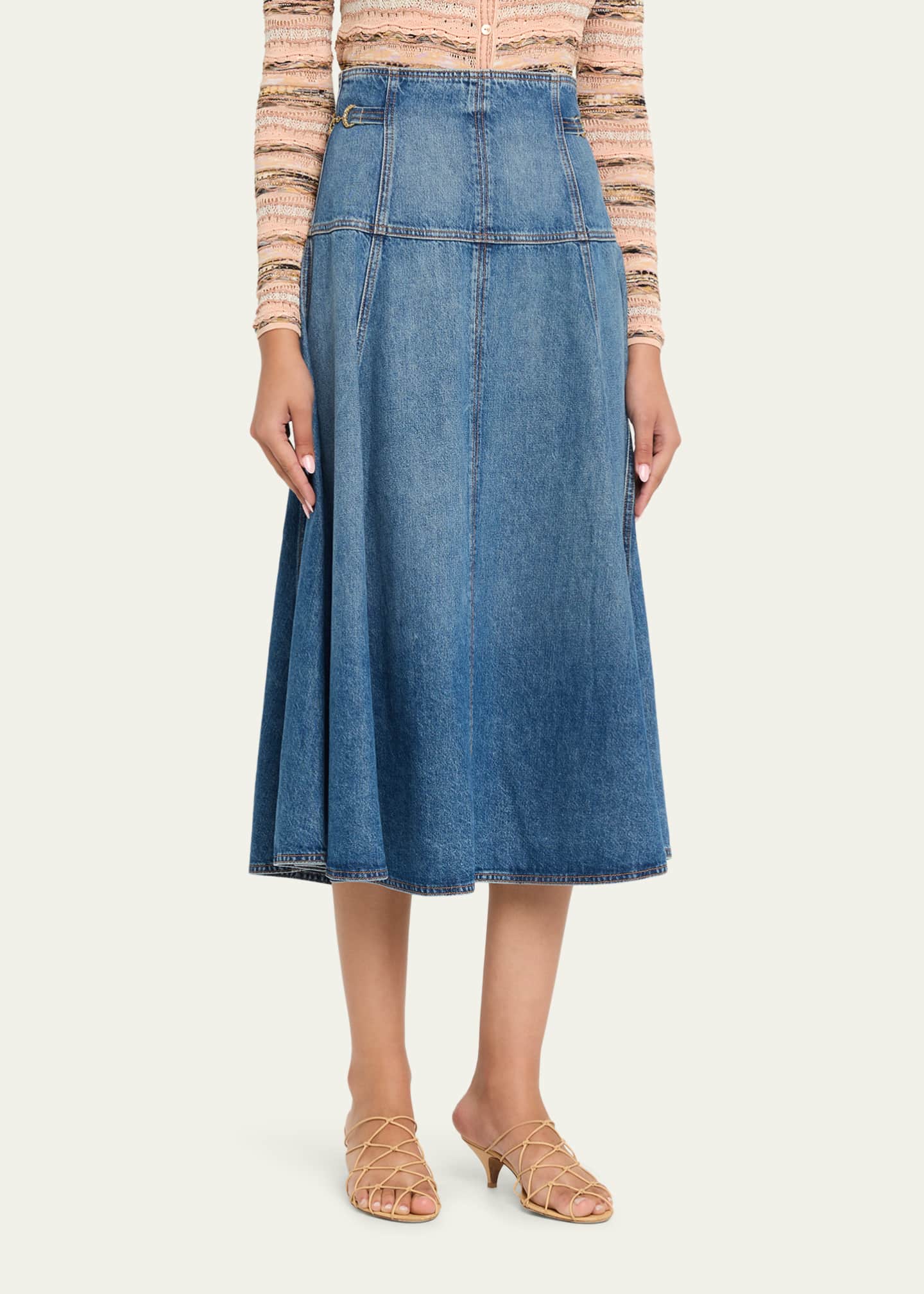 Ulla Johnson Brigette Denim Midi Skirt - Bergdorf Goodman