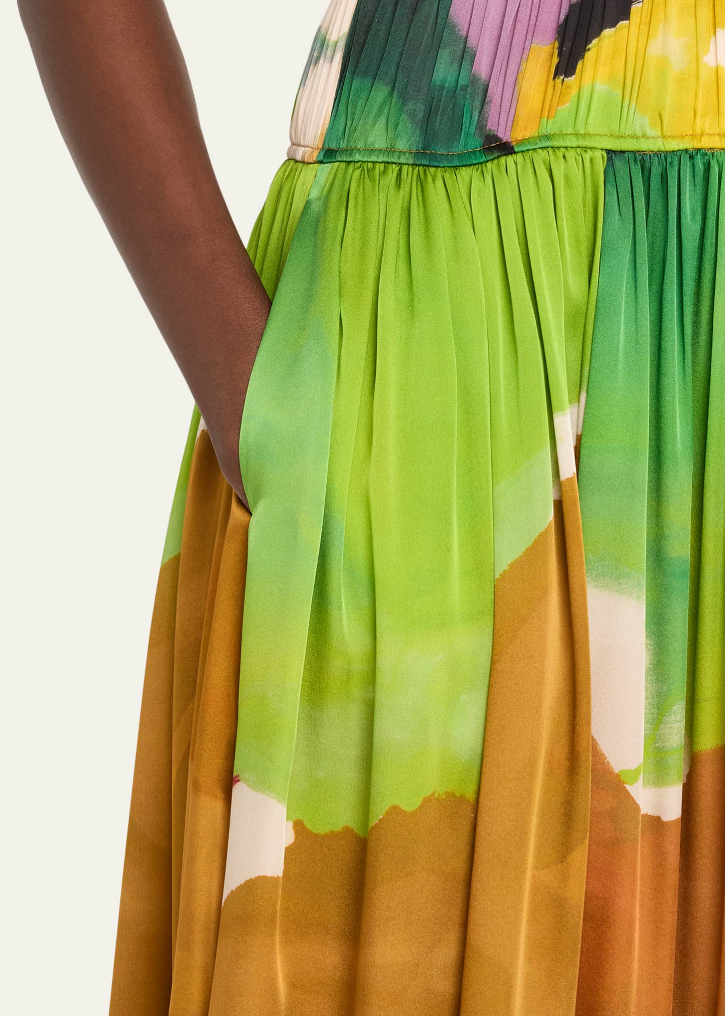 x Helen Frankenthaler Boheme Silk-Chiffon Gown