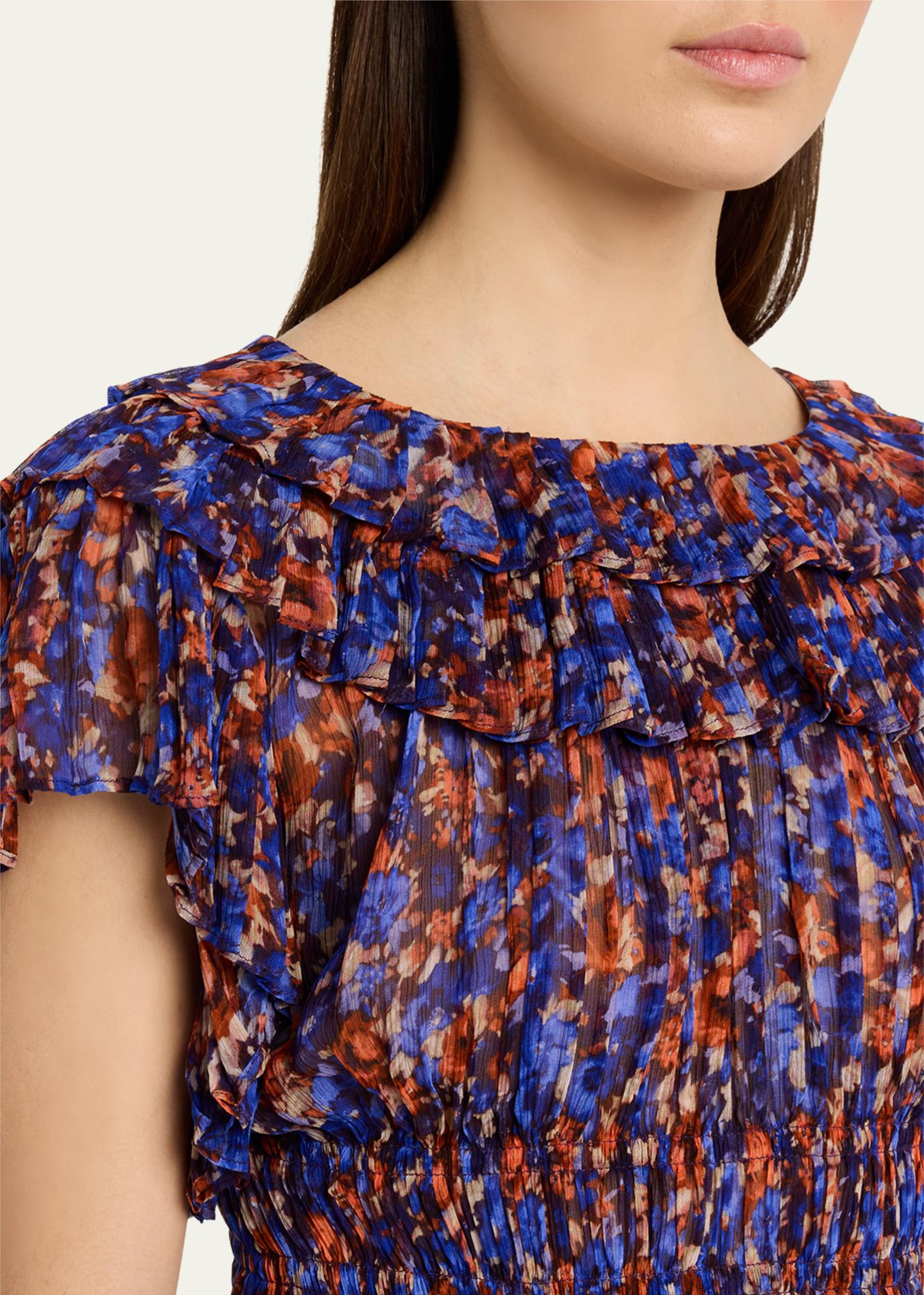 Ulla Johnson Athene Printed Silk Chiffon Top - Bergdorf Goodman