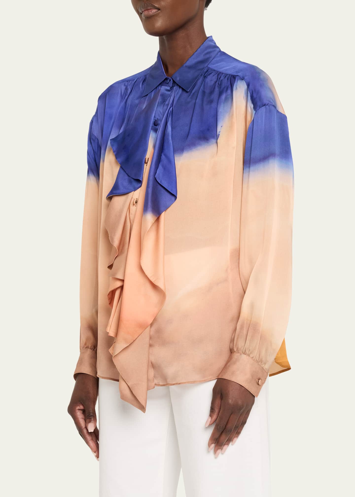 Ulla Johnson x Helen Frankenthaler Gesture Silk-Chiffon Ruffle