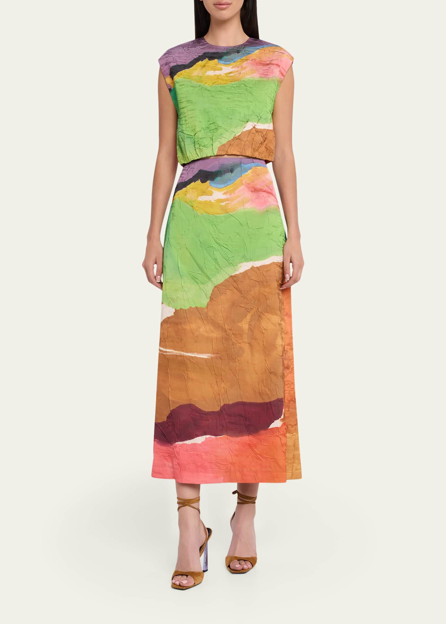 Ulla Johnson x Helen Frankenthaler Inez Satin Pencil Skirt