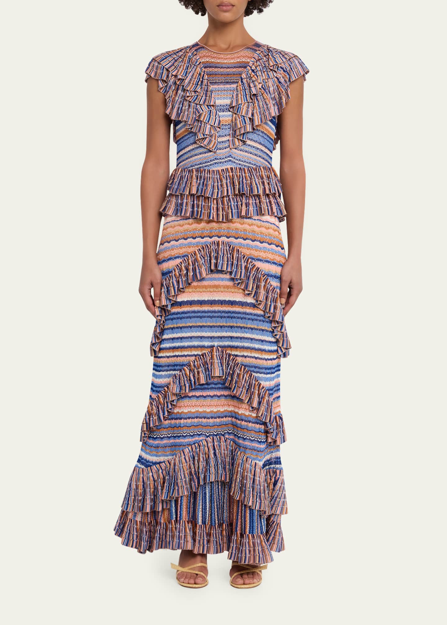 Ulla Johnson Raina Ruffled Knit Maxi Dress - Bergdorf Goodman