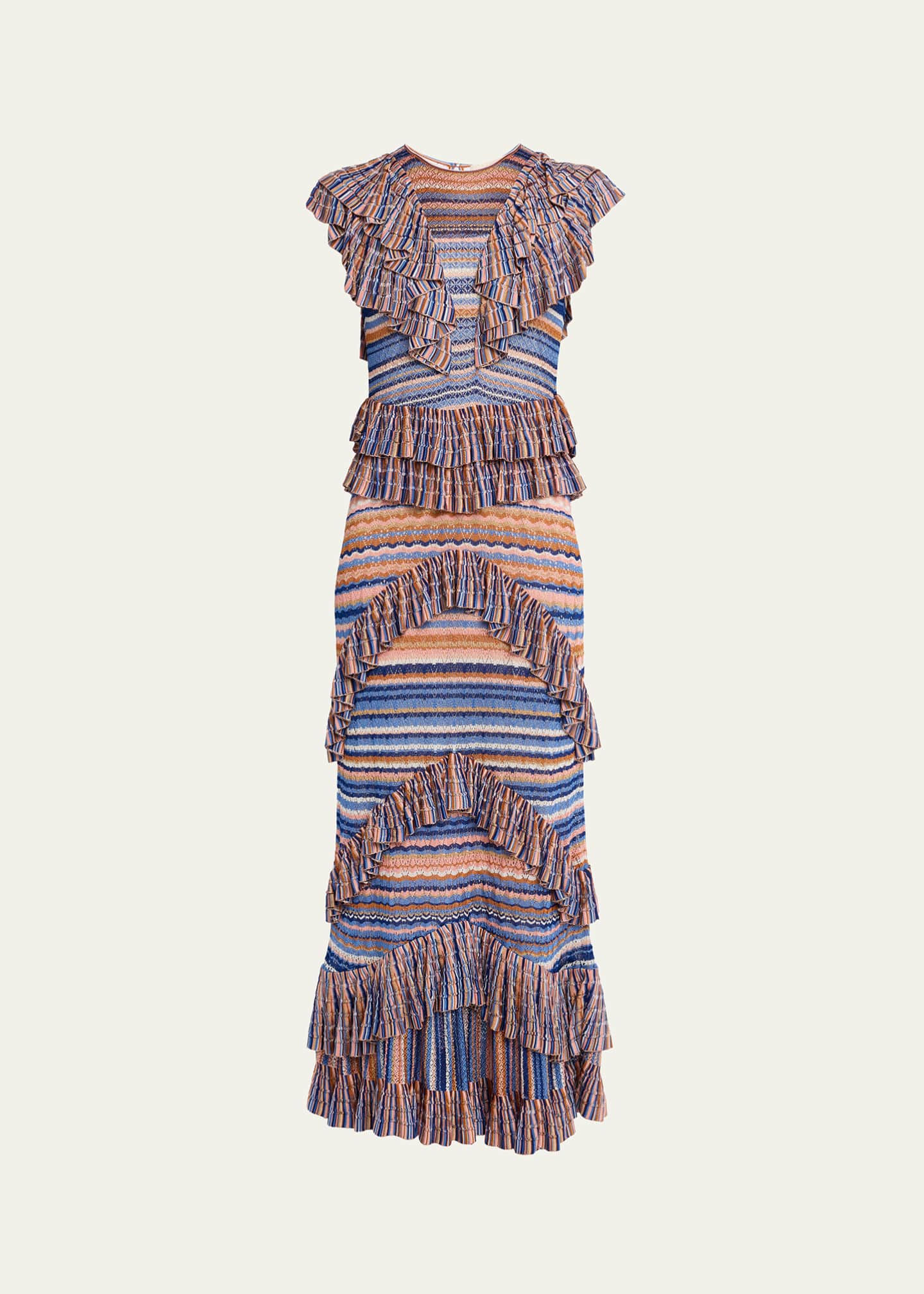 Ulla Johnson Raina Ruffle Knit Dress - Sunset