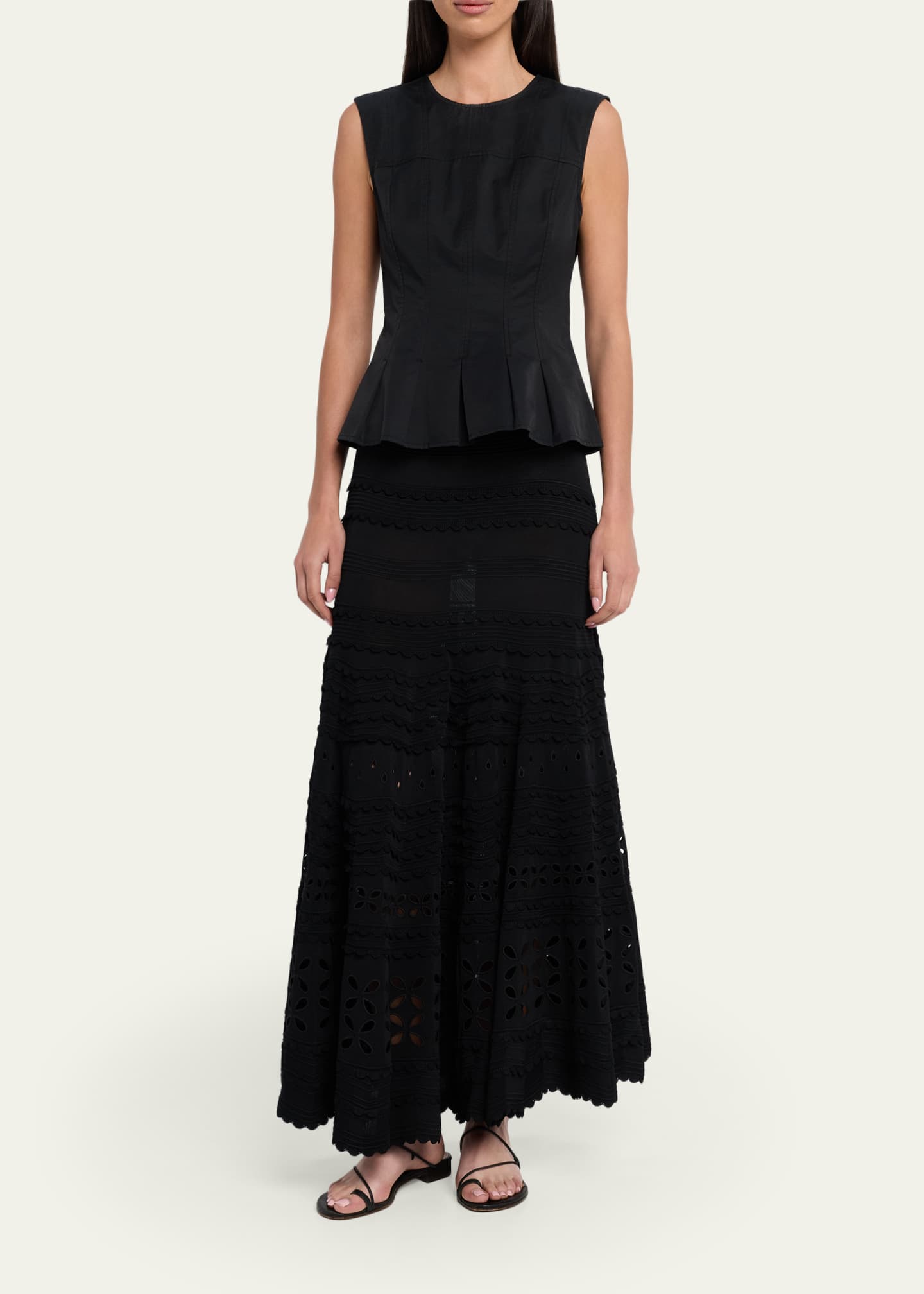 スカート draw drawers Eyelet Knit Pajama Skirt Ulla Johnson Annisa Eyelet Knit Maxi Skirt - Bergdorf Goodman