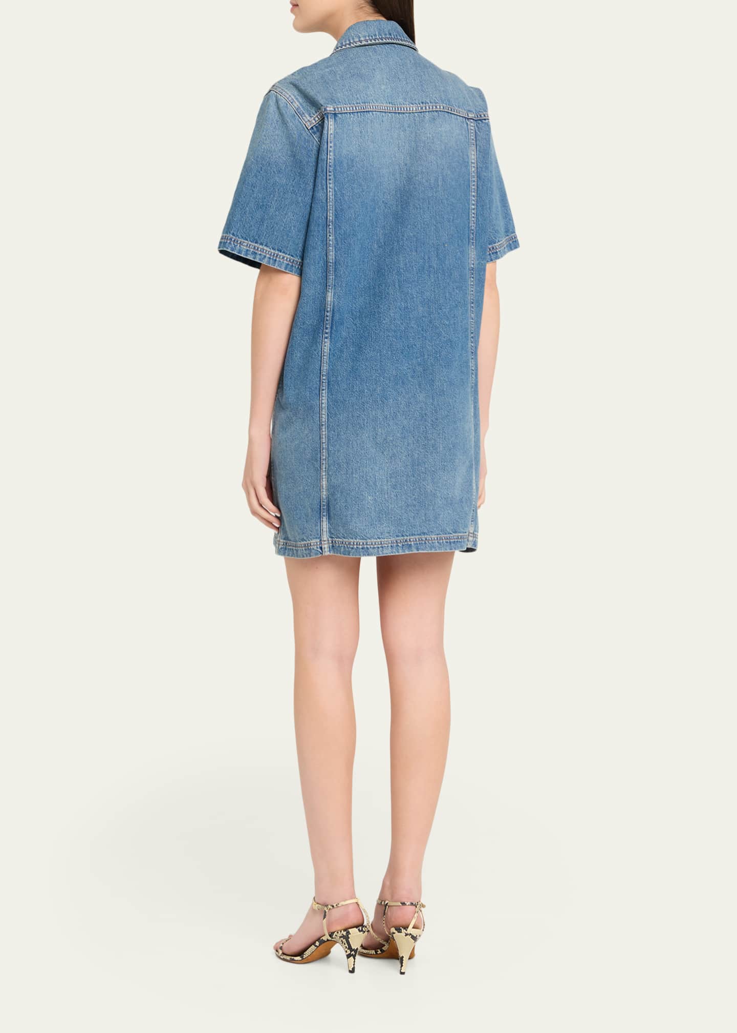 Ulla Johnson Women's Painters Denim Mini-Shirtdress - Danube - Size Medium