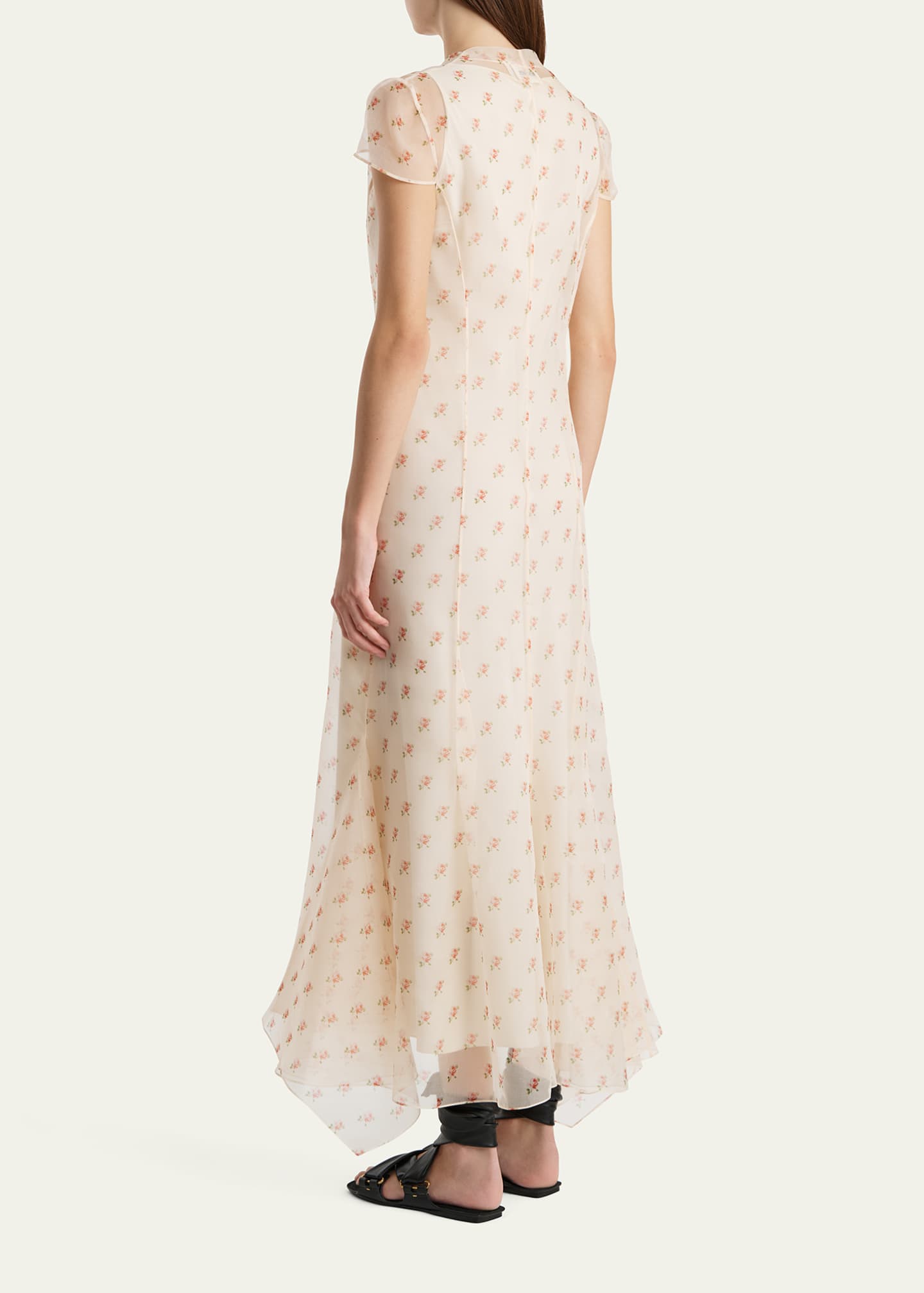 Khaite Meera Rose-Print Silk Wrap Maxi Dress - Bergdorf Goodman