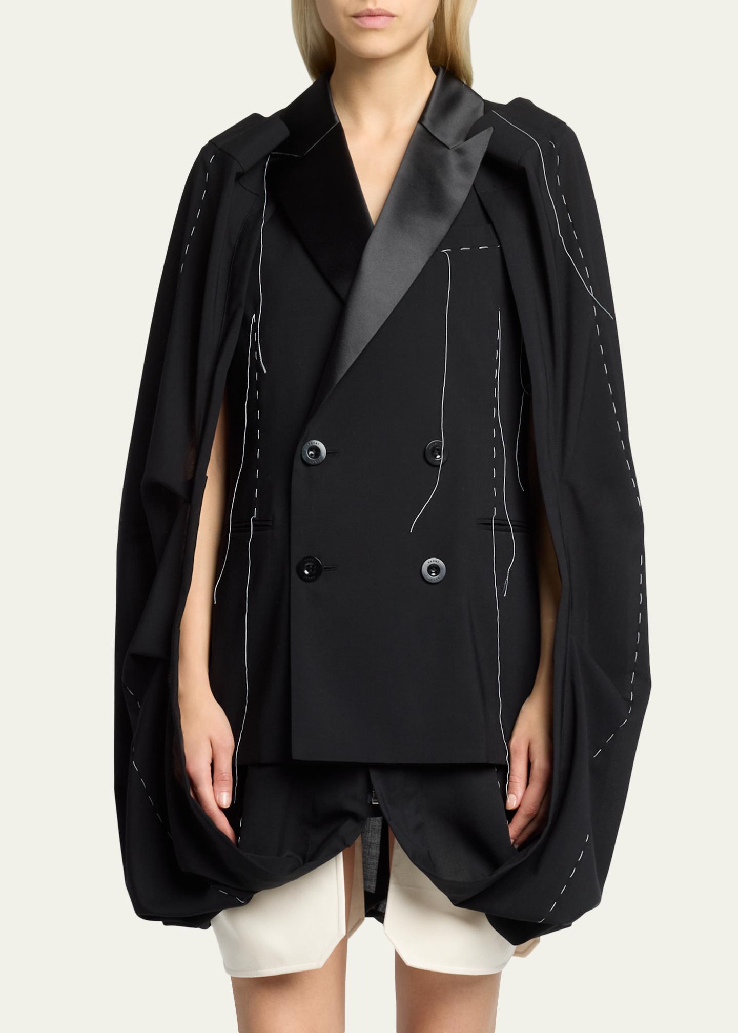 SACAI Deconstructed Bubble Cape Mini Blazer Dress - Bergdorf Goodman