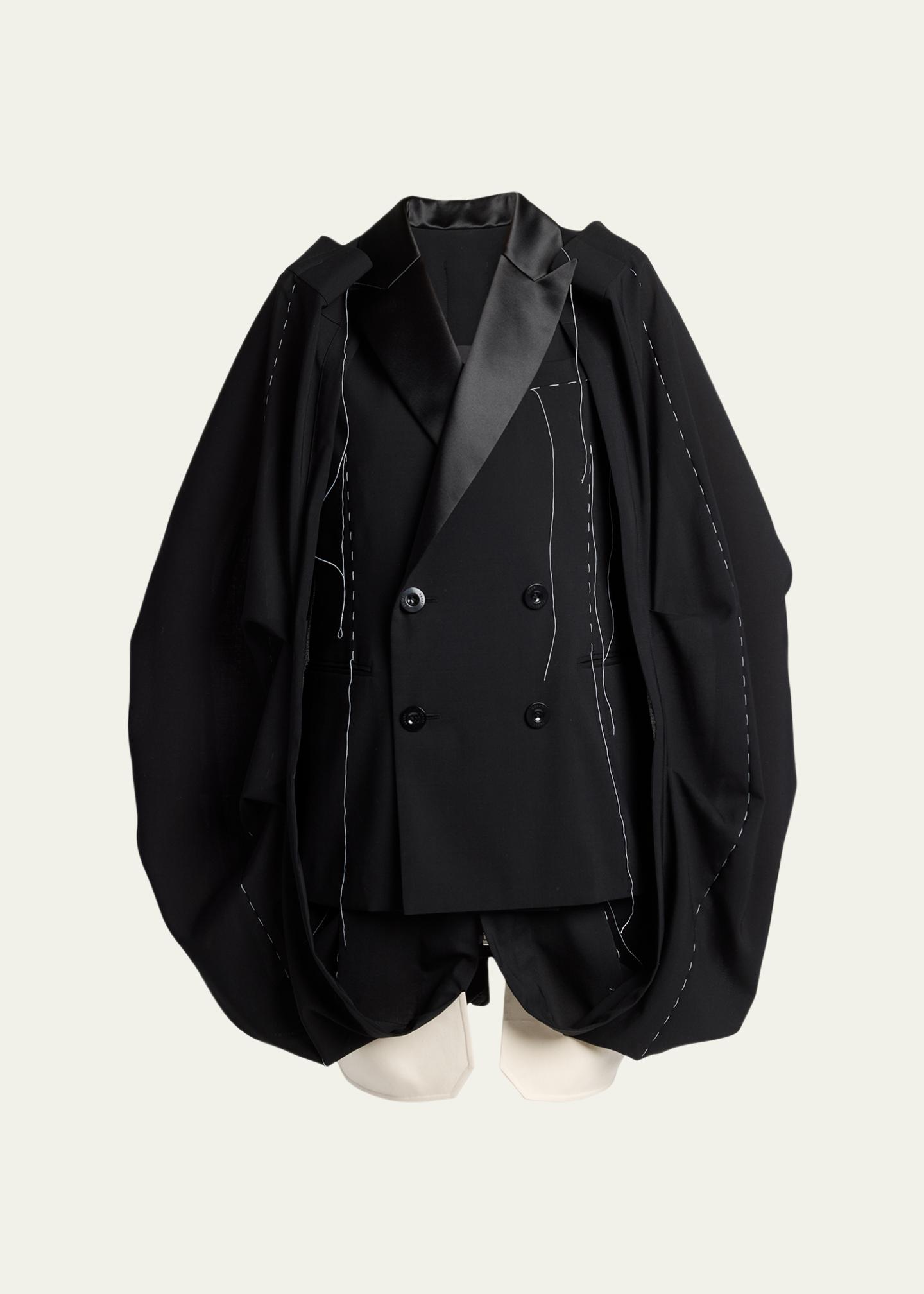 SACAI Deconstructed Bubble Cape Mini Blazer Dress - Bergdorf Goodman