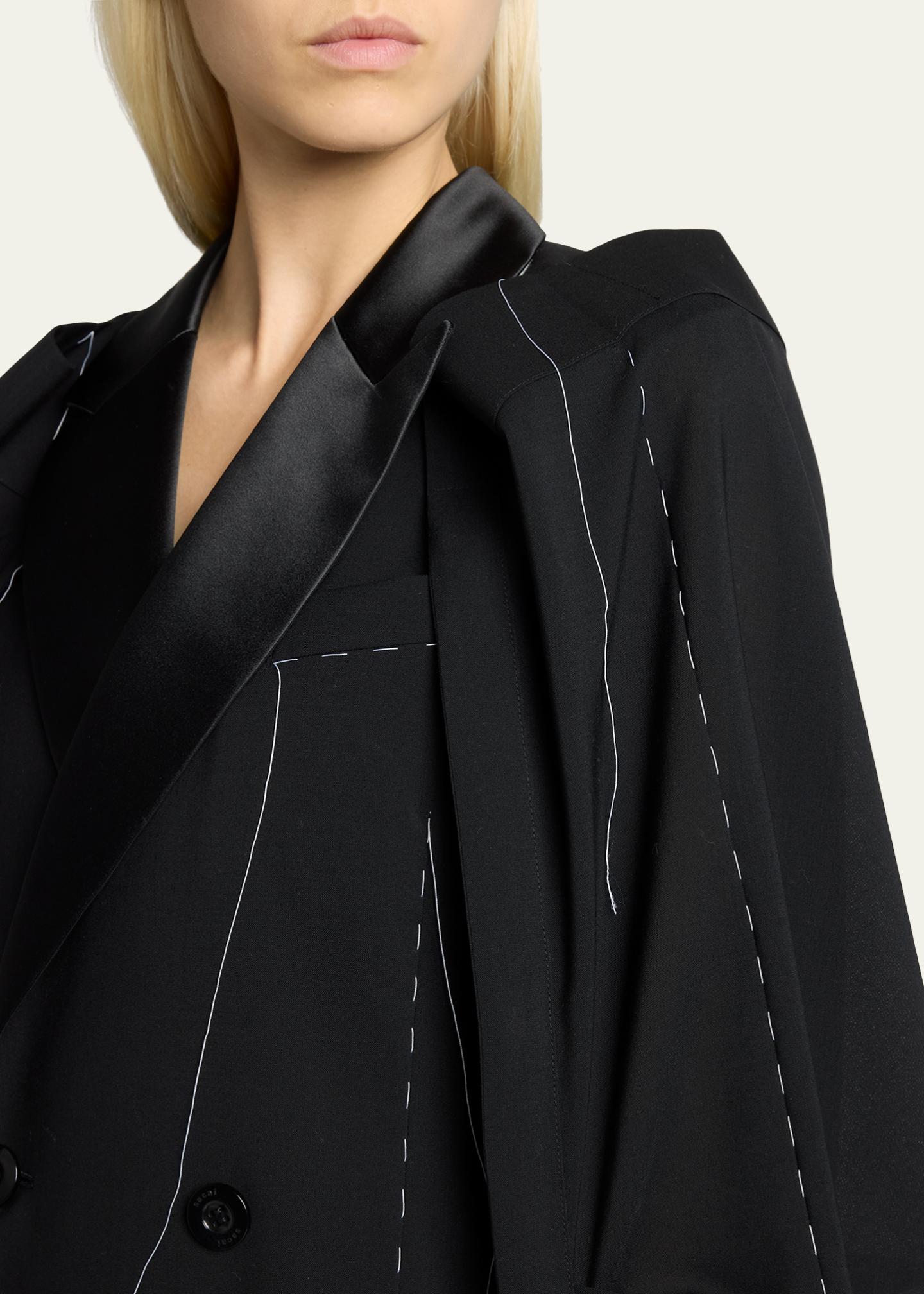 SACAI Deconstructed Bubble Cape Mini Blazer Dress - Bergdorf Goodman