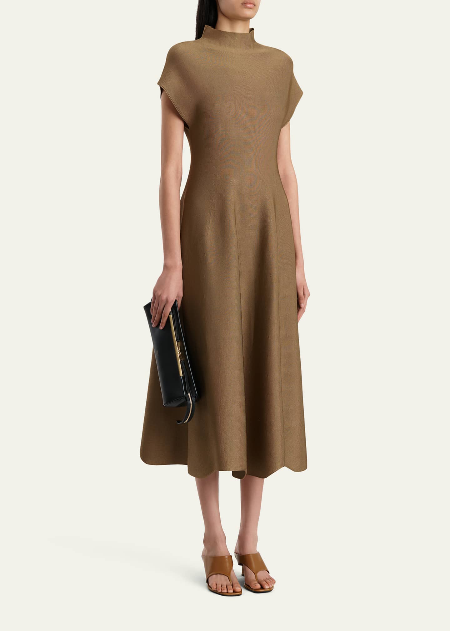 khaite brown dress KHAITE Nirva Dress in Dark Brown