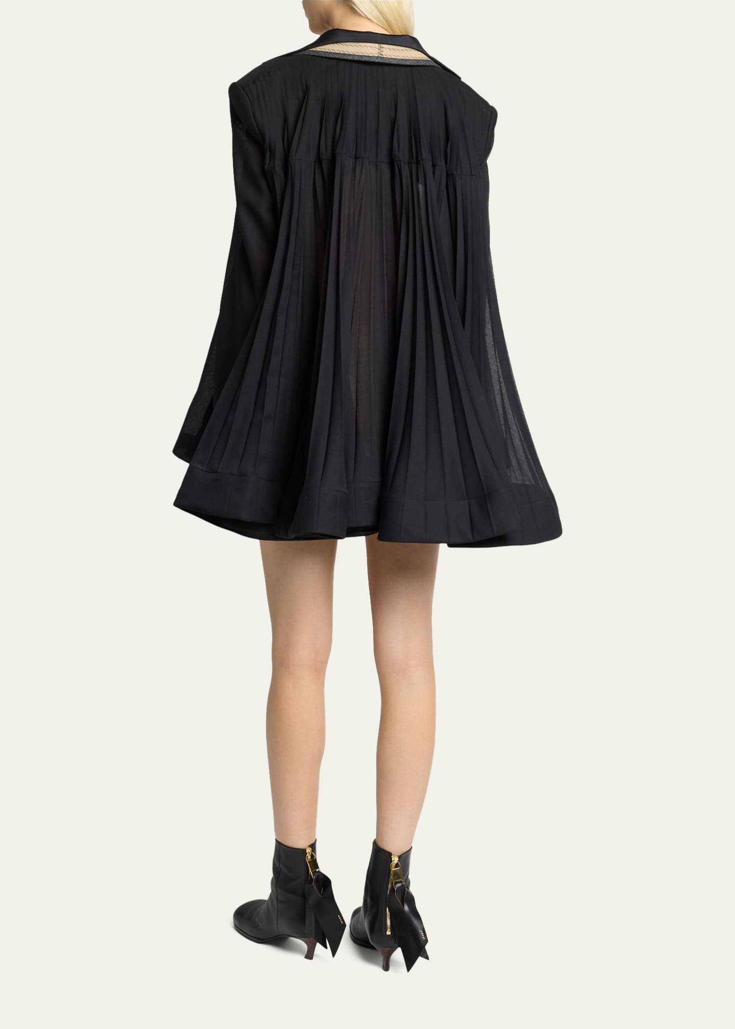 SACAI Deconstructed Wool Organza Double-Breasted Jacket - Bergdorf Goodman