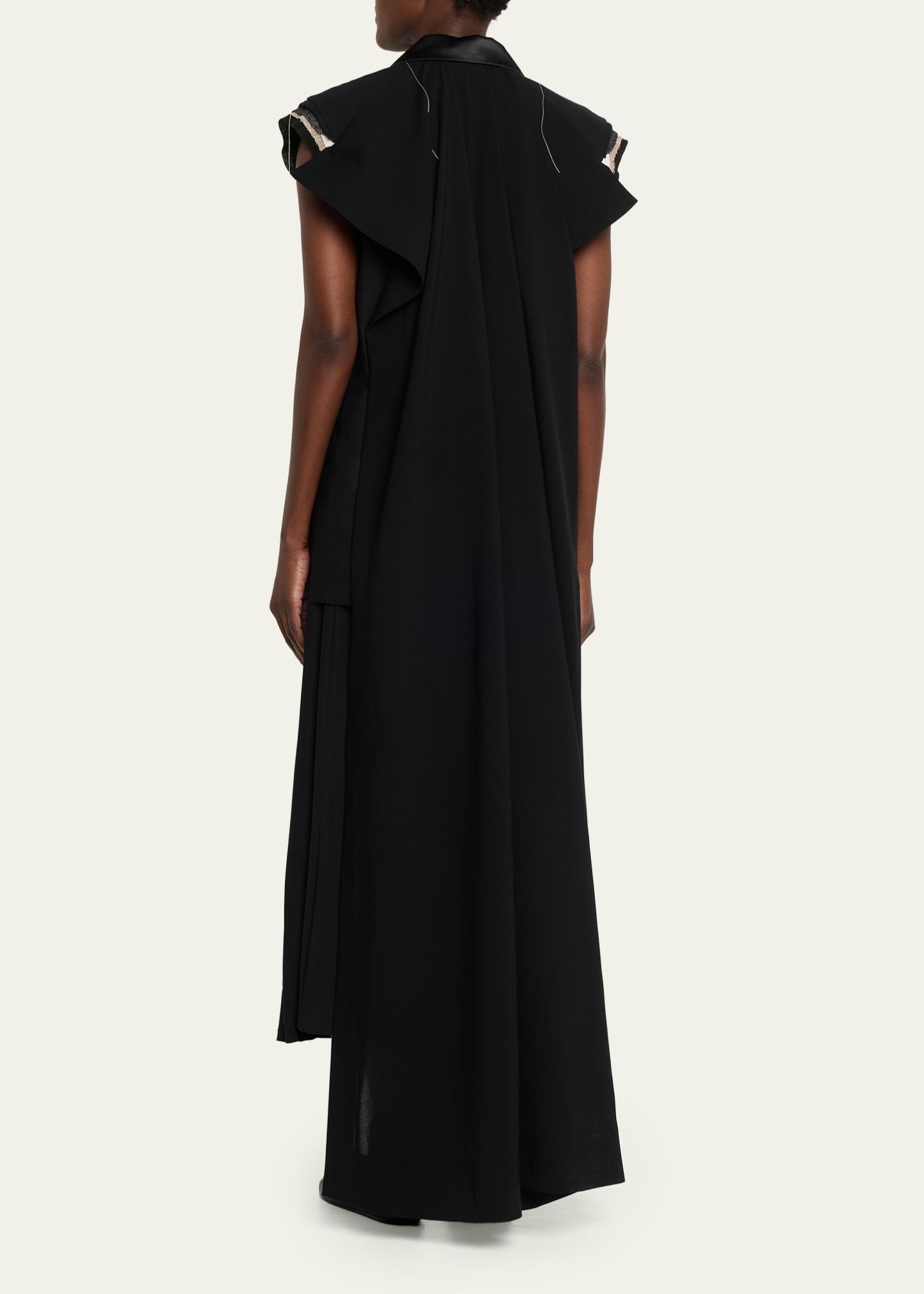 sacai Deconstructed Wool Organza Vest - Bergdorf Goodman