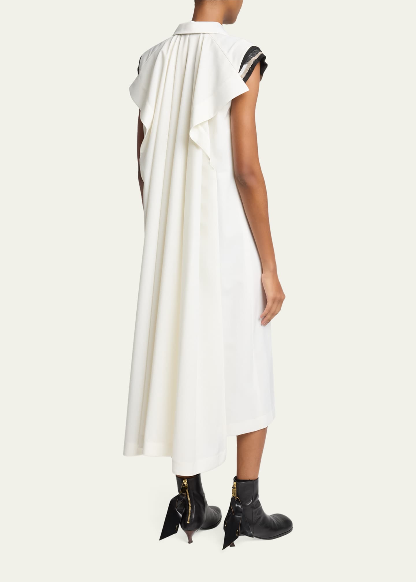 SACAI Wool Cape Double-Breasted Long Vest - Bergdorf Goodman
