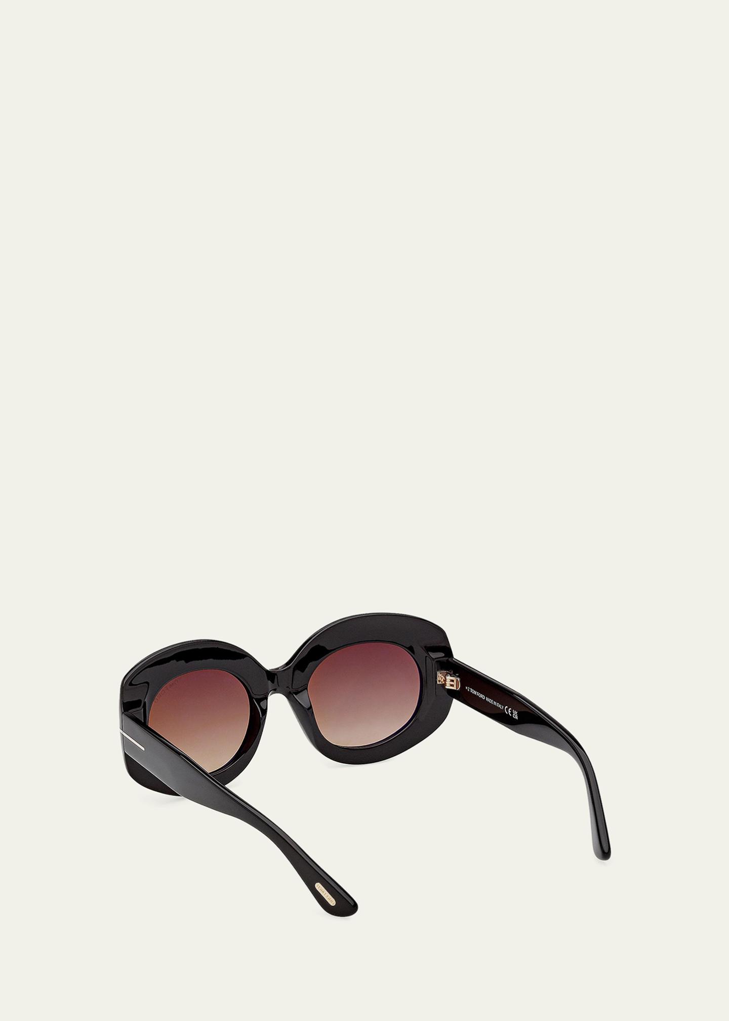 Tom Ford Sunglasses Claudette-02 TF1346 01F Black Frame Brown Gradient Lens 51mm Tom Ford Claudette-02 TF1346/S 01F Sunglasses - Pretavoir main image 3