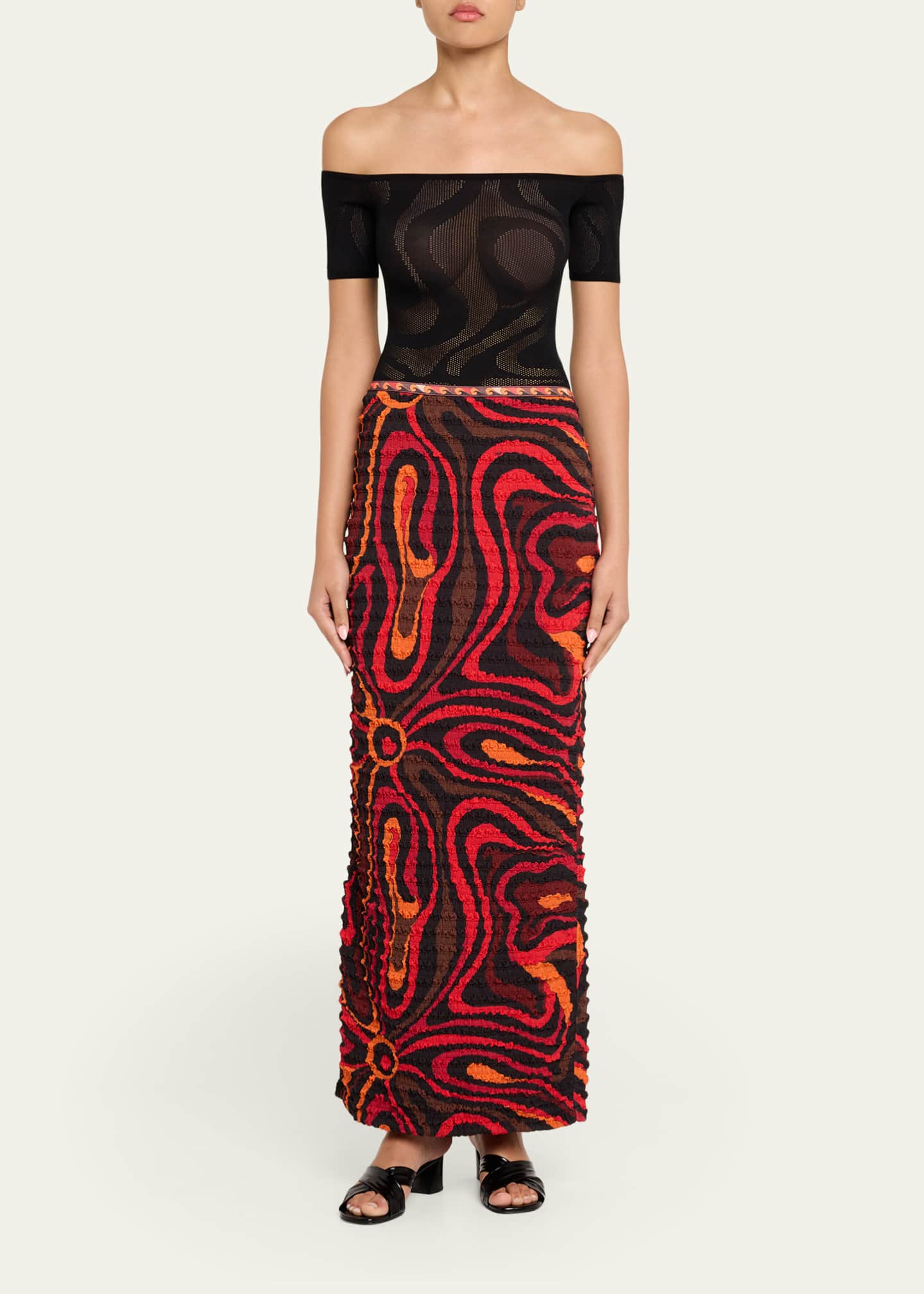 Pucci Marmo Jacquard Short-Sleeve Top - Bergdorf Goodman