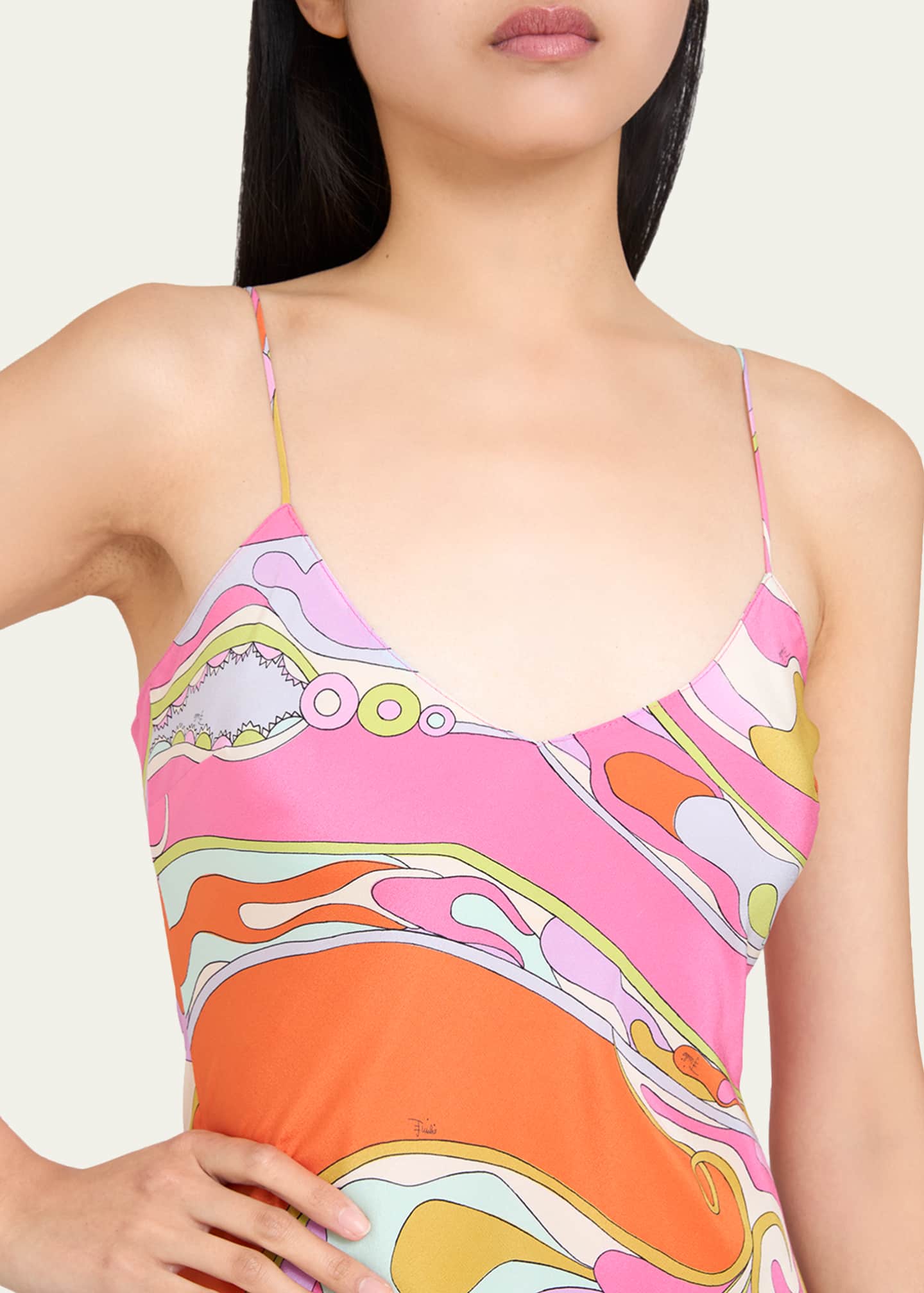 pucci orchidee silk maxi dress Orchidee Print Long Dress  PUCCI
