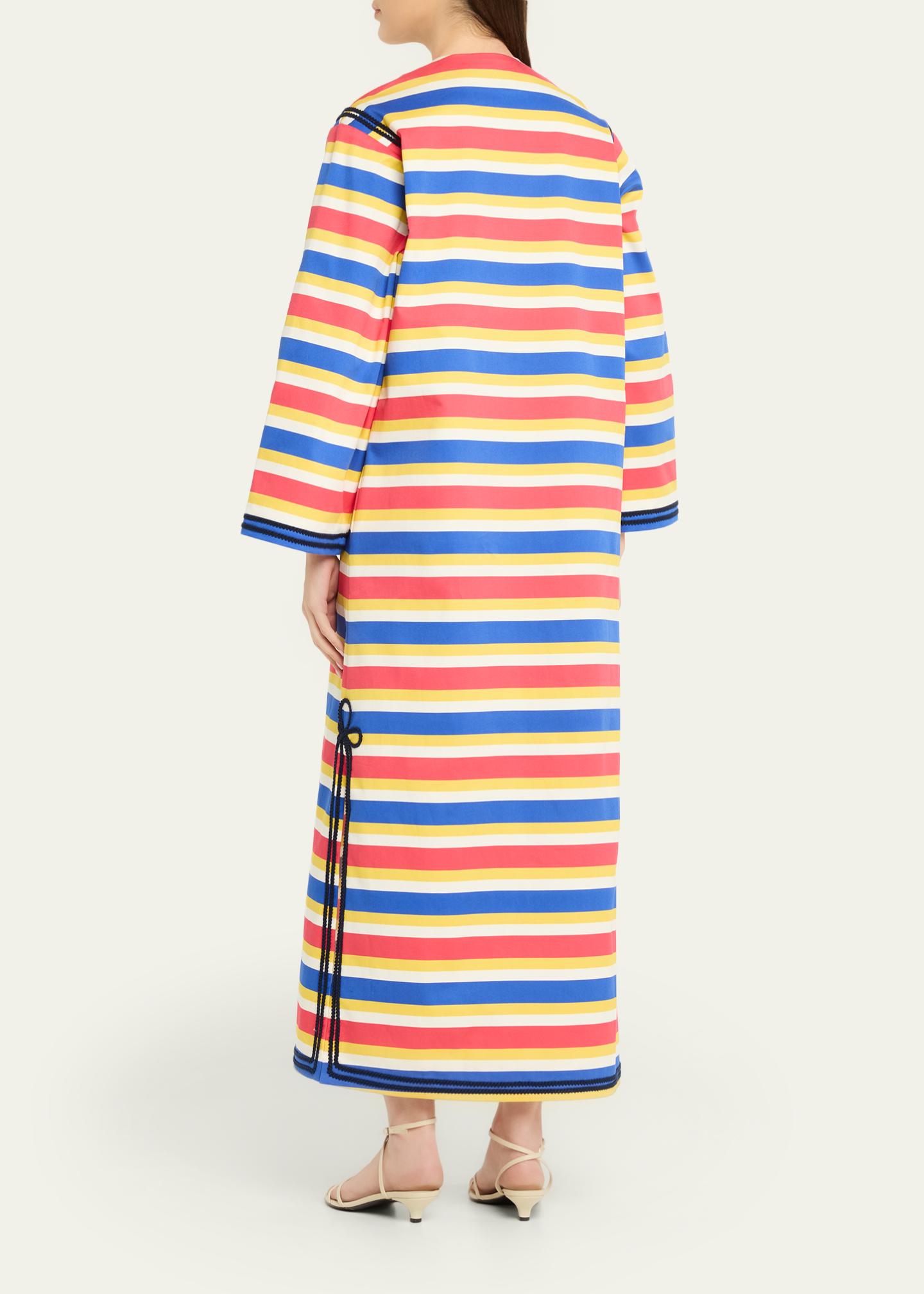 Rianna + Nina Embroidered Striped Cotton Maxi Dress - Bergdorf Goodman
