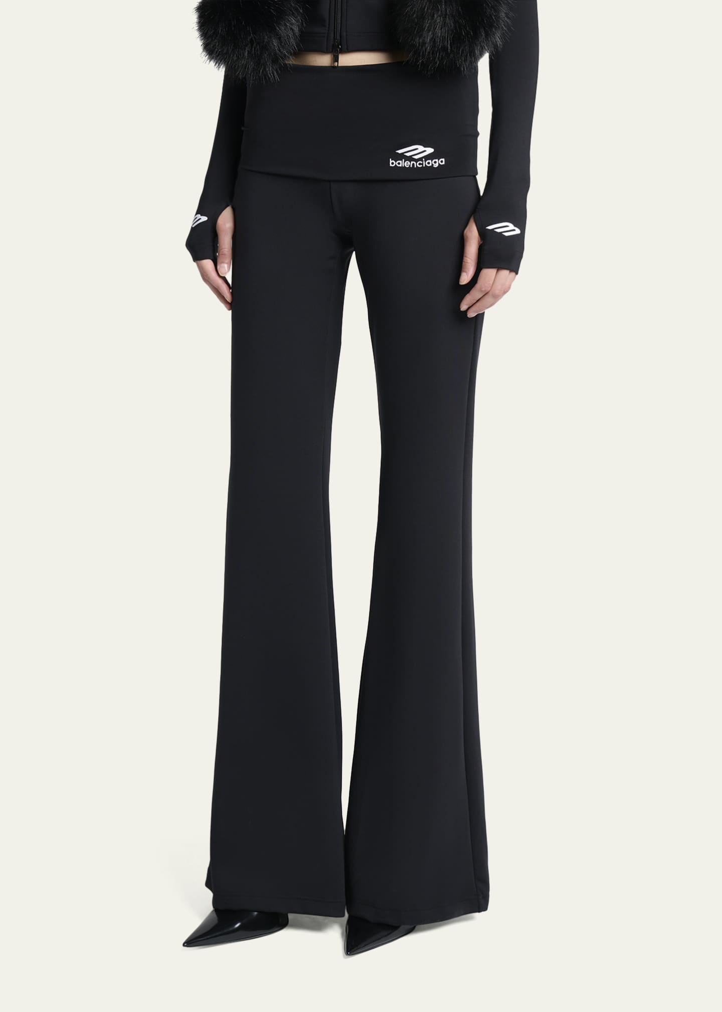 Balenciaga 3B Sports Icon Foldover Leggings - Bergdorf Goodman