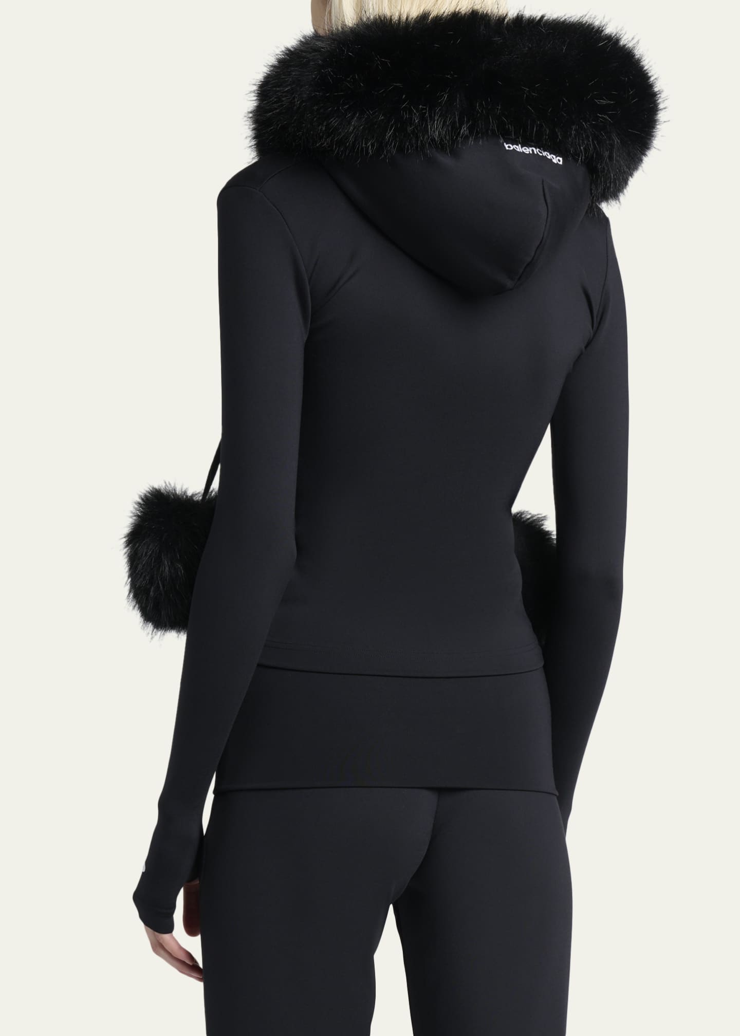 Balenciaga Fluffy Zip-Up Hoodie with Faux Fur - Bergdorf Goodman