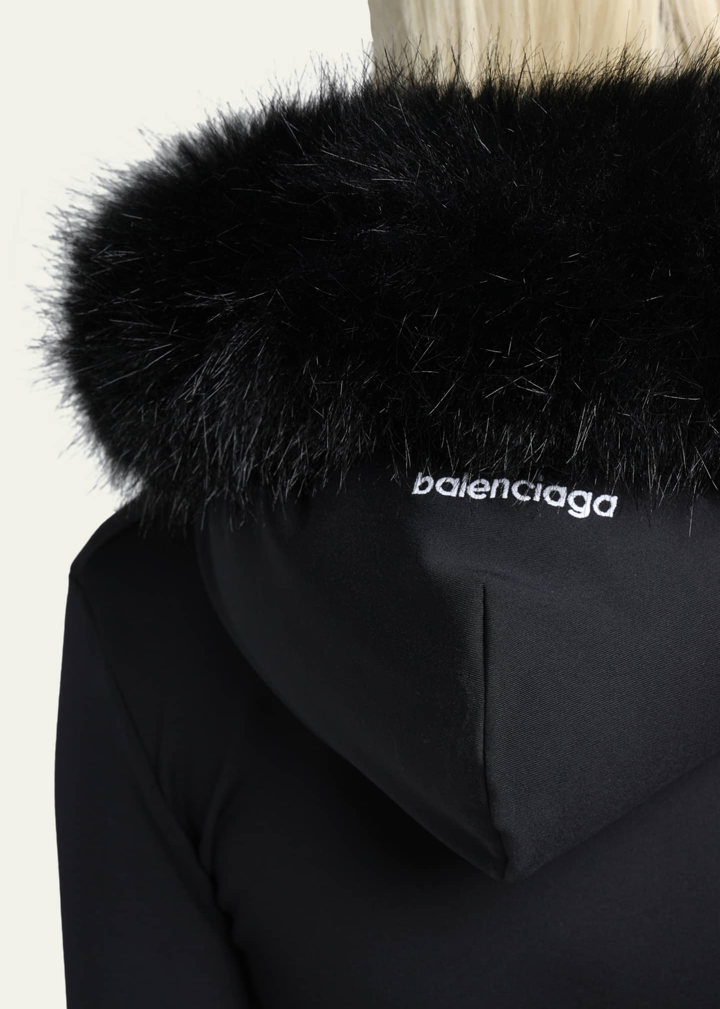 Balenciaga Fluffy Zip-Up Hoodie with Faux Fur - Bergdorf Goodman