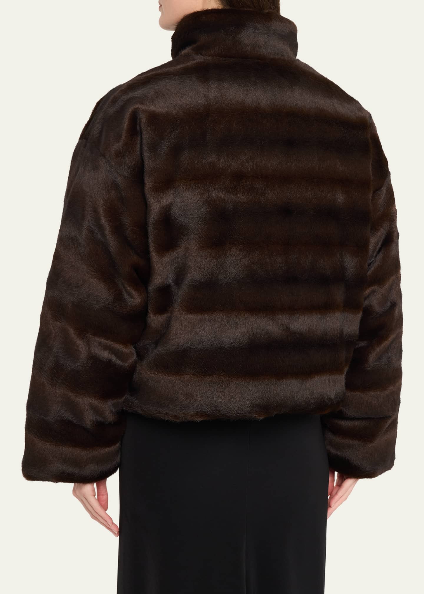 Balenciaga Faux Fur Reversible Nylon Puffer Jacket - Bergdorf Goodman