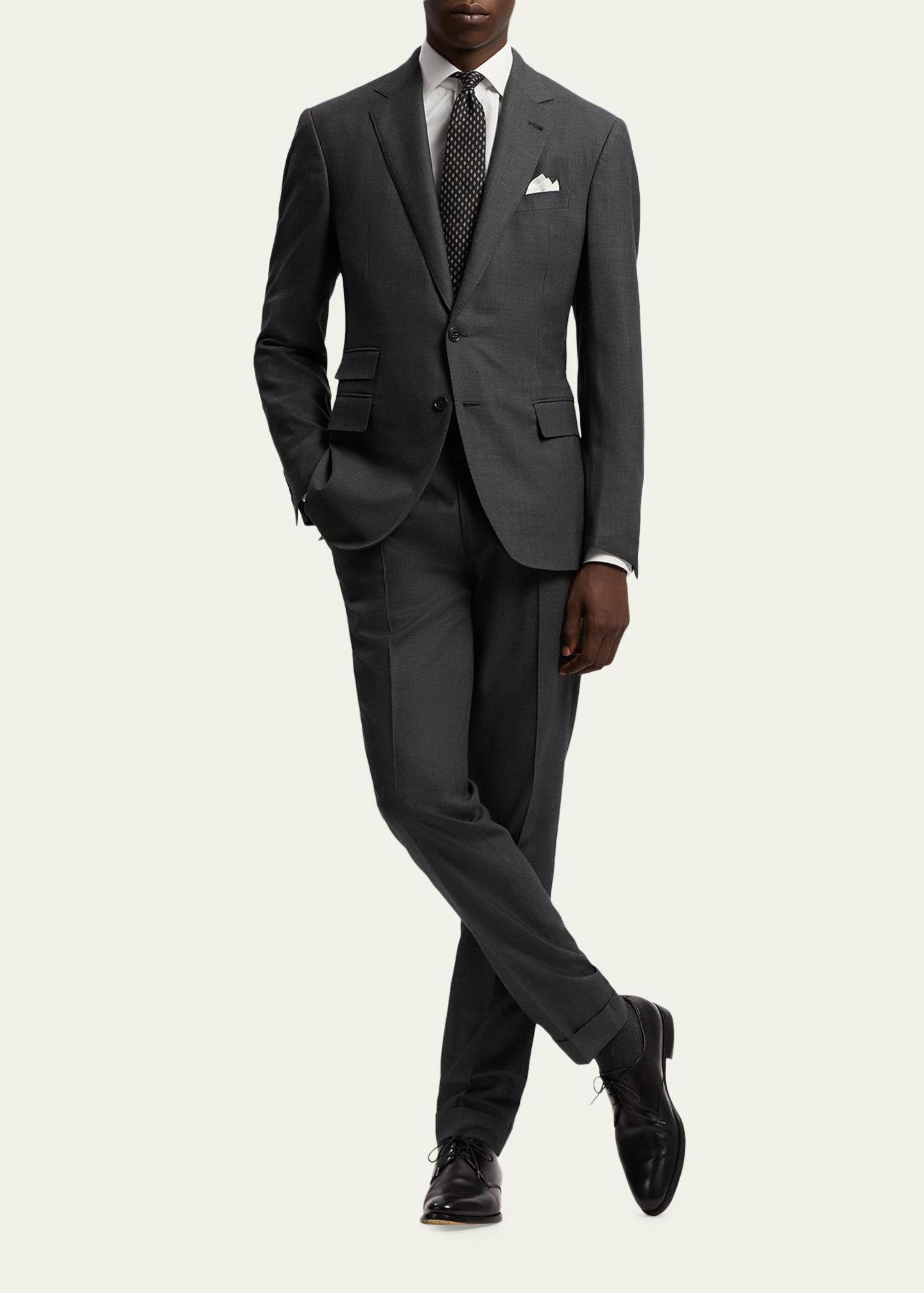 Ralph Lauren Purple Label Kent Hand-Tailored Wool Birdseye Suit