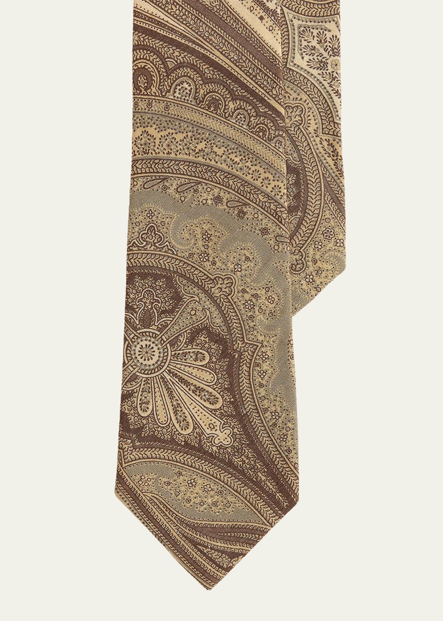 Ralph Lauren Purple Label Paisley Linen-Silk Tie - Bergdorf Goodman