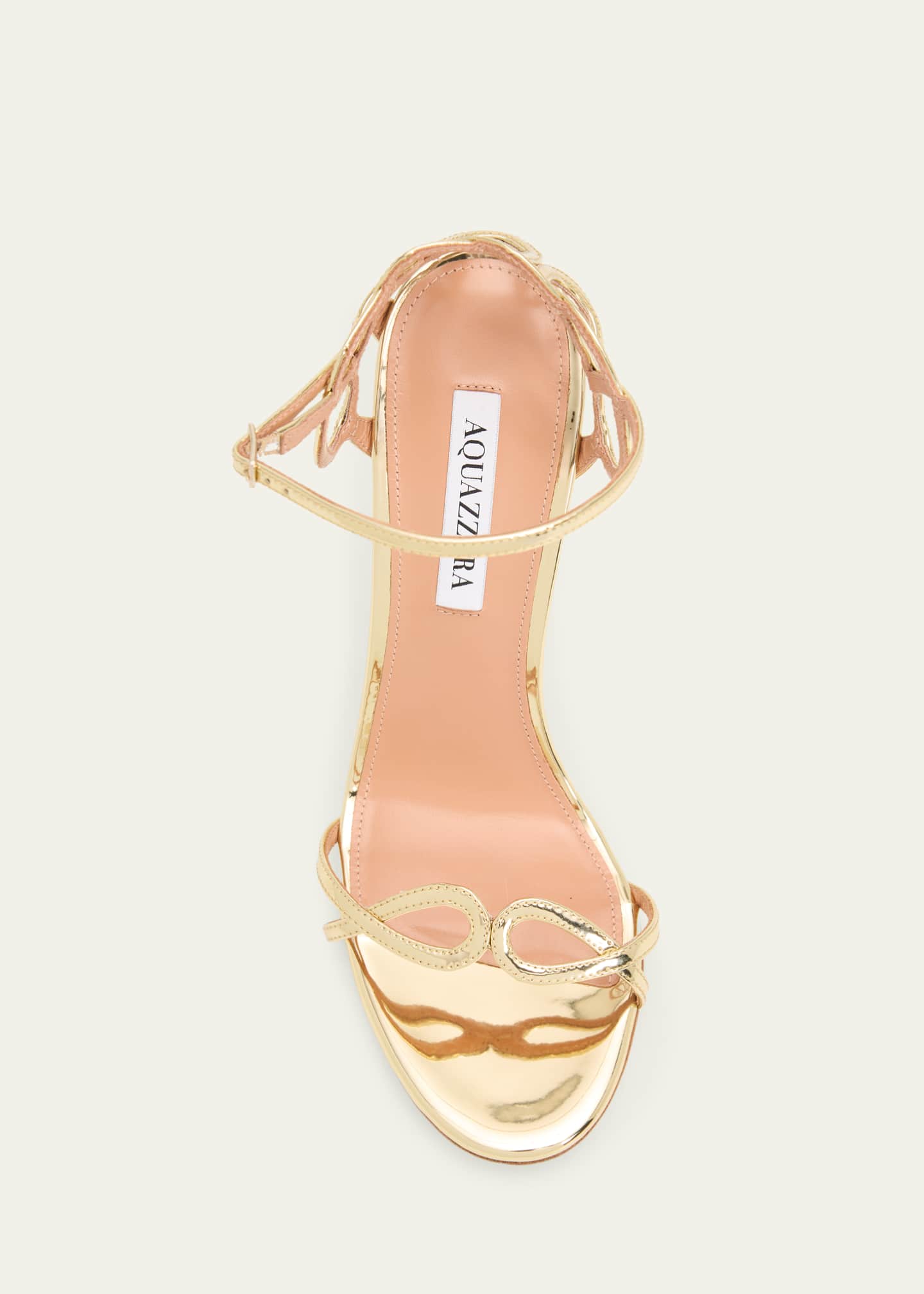 Aquazzura 105mm Hula Metallic Leather Sandals - Bergdorf Goodman
