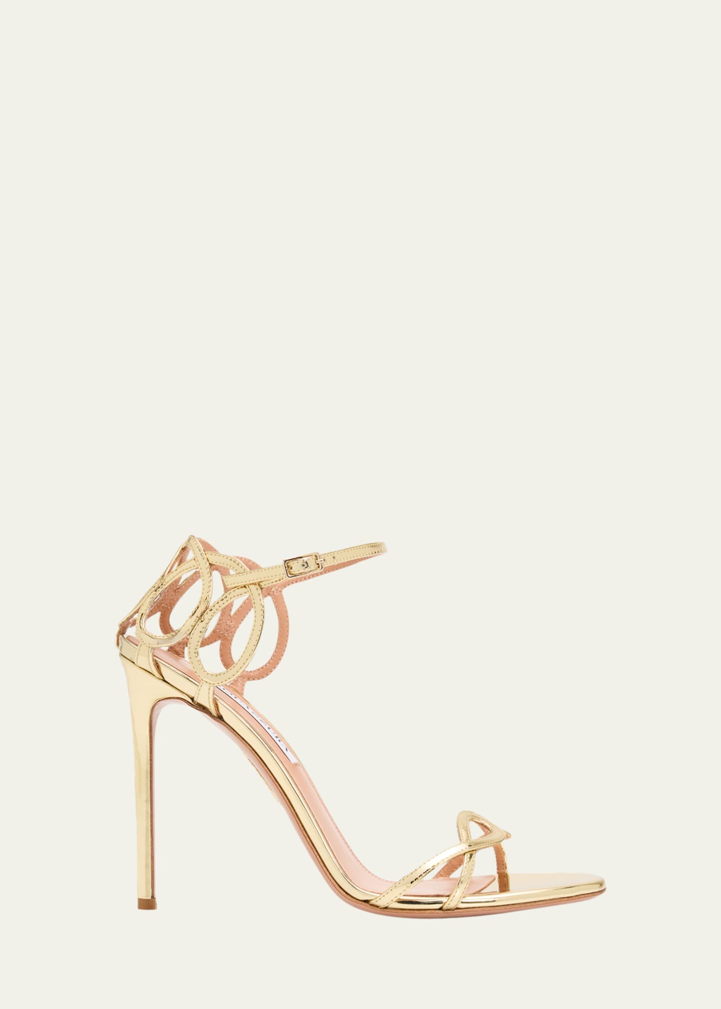 Aquazzura 105mm Hula Metallic Leather Sandals - Bergdorf Goodman