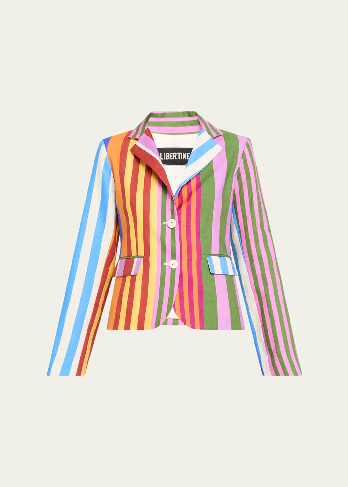 Libertine Tangier Stripe Linen Classic Jacket - Bergdorf Goodman