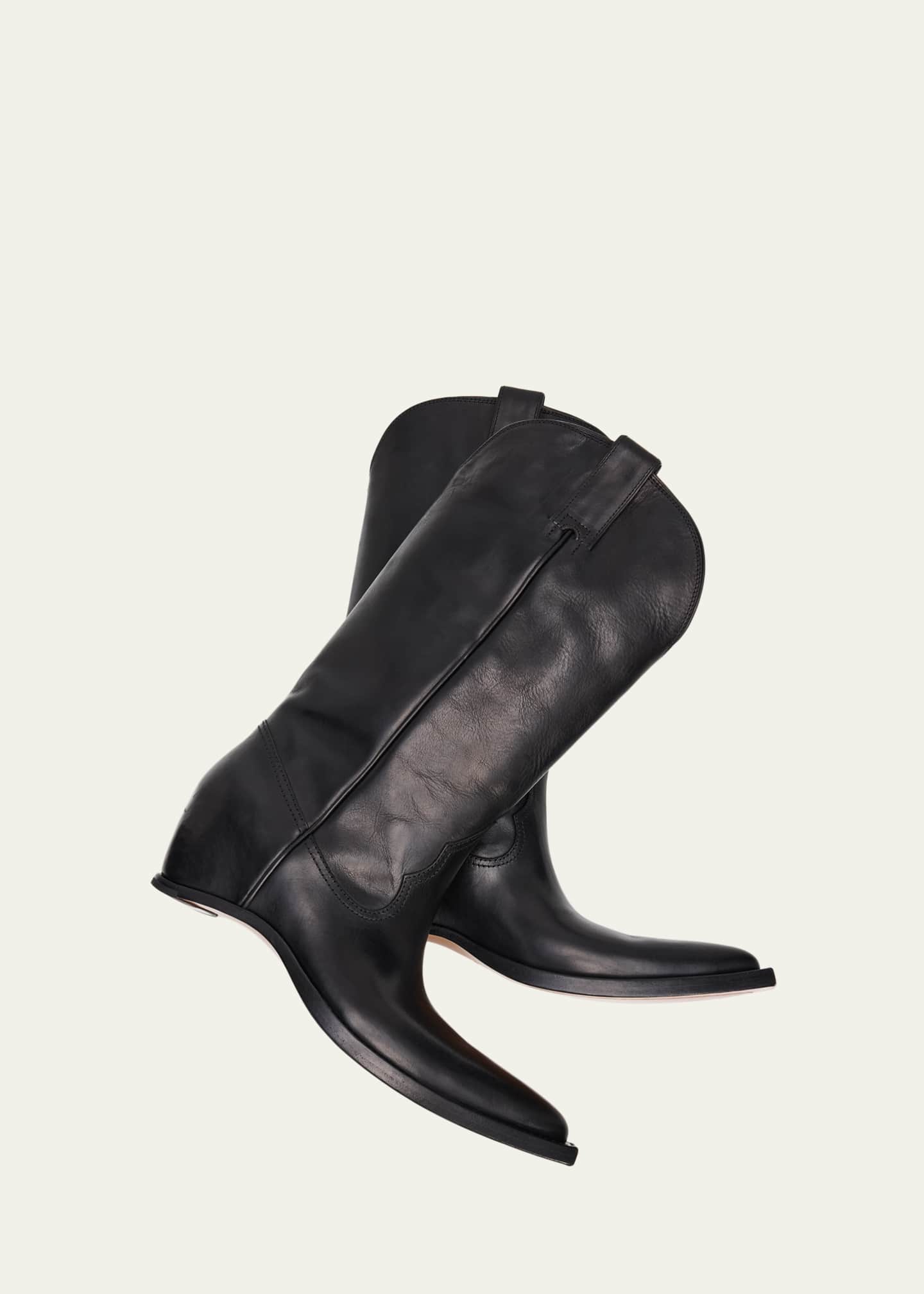 Maison Margiela Heel-Less Leather Cowboy Boots - Bergdorf Goodman