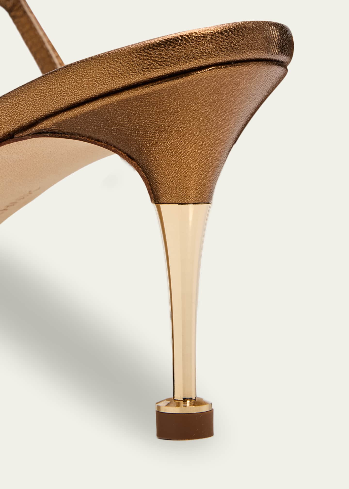 Manolo Blahnik 70mm Ciagalo Metallic Leather Ankle-Strap Sandals